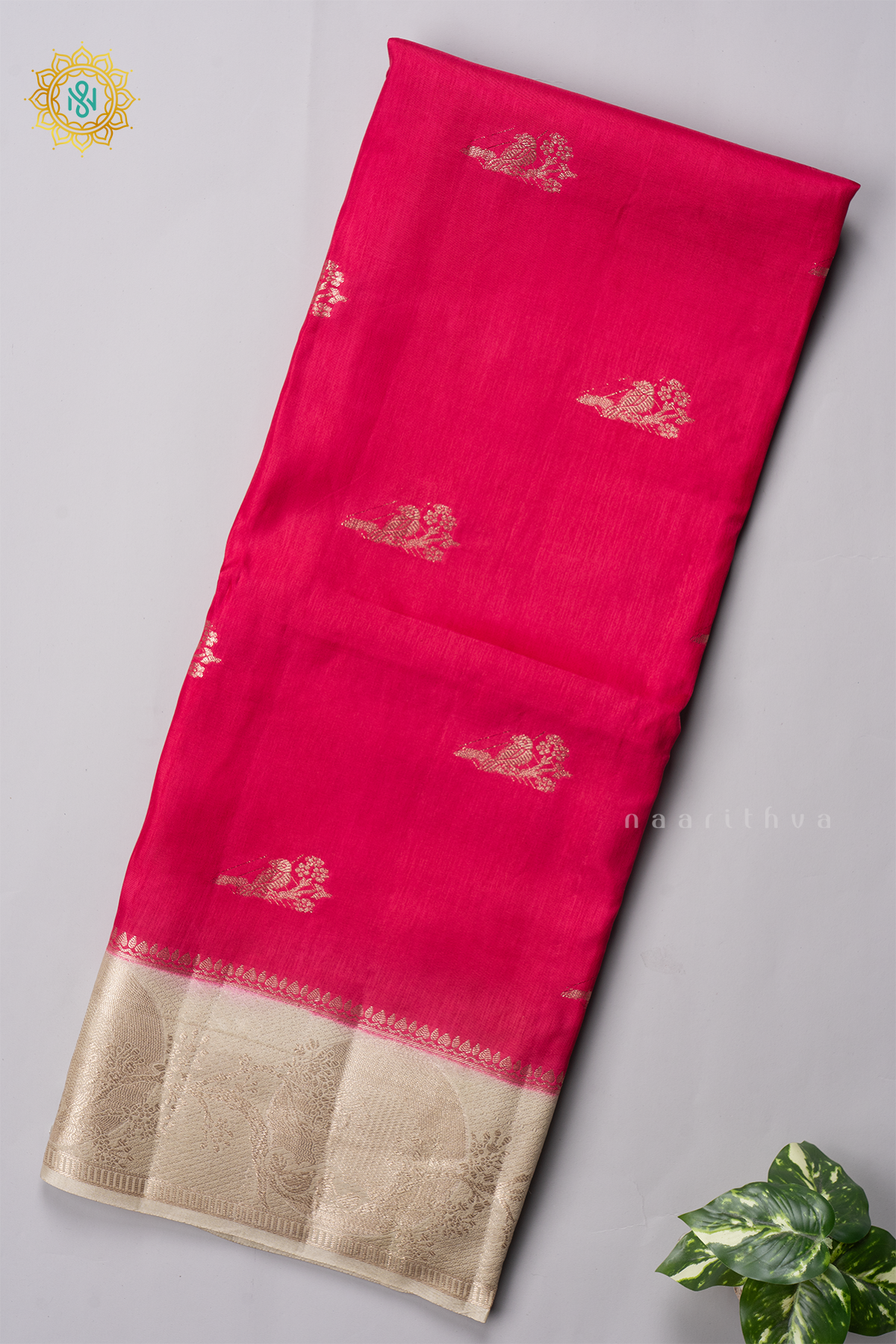 PINK WITH OFF WHITE - DOLA SILK