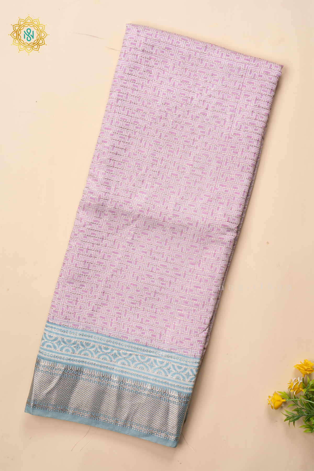 LAVENDER WITH AQUA BLUE - BUTTER CREPE