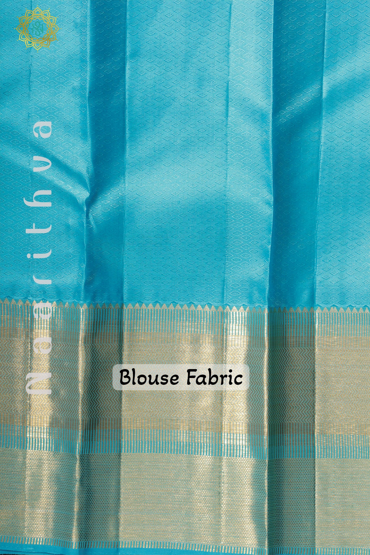 GOLDEN YELLOW WITH SKY BLUE - PURE KANJIVARAM SILK