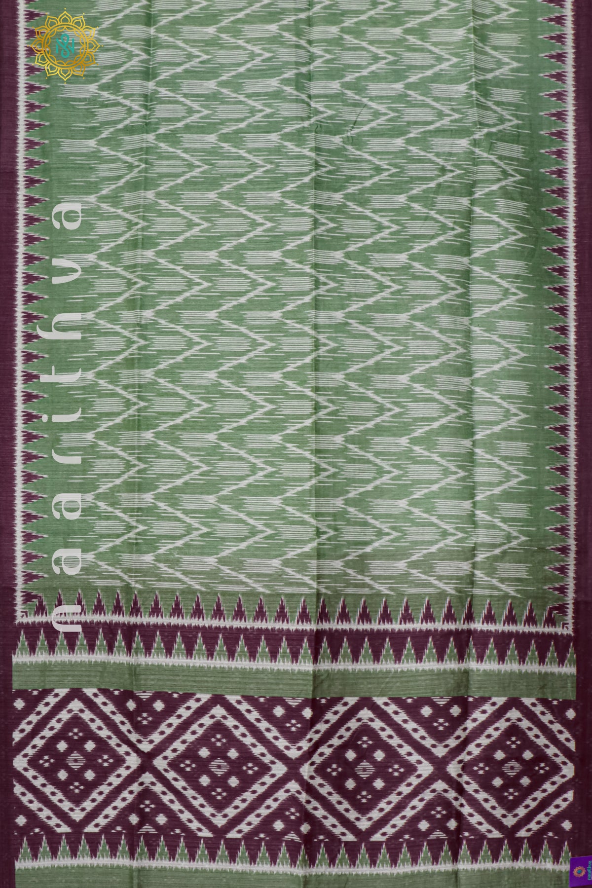 GREEN WITH WINE - JUTE COTTON