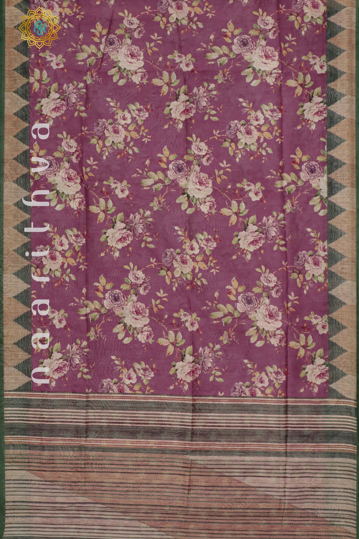 PINK WITH GREEN - CHANDERI SILK COTTON