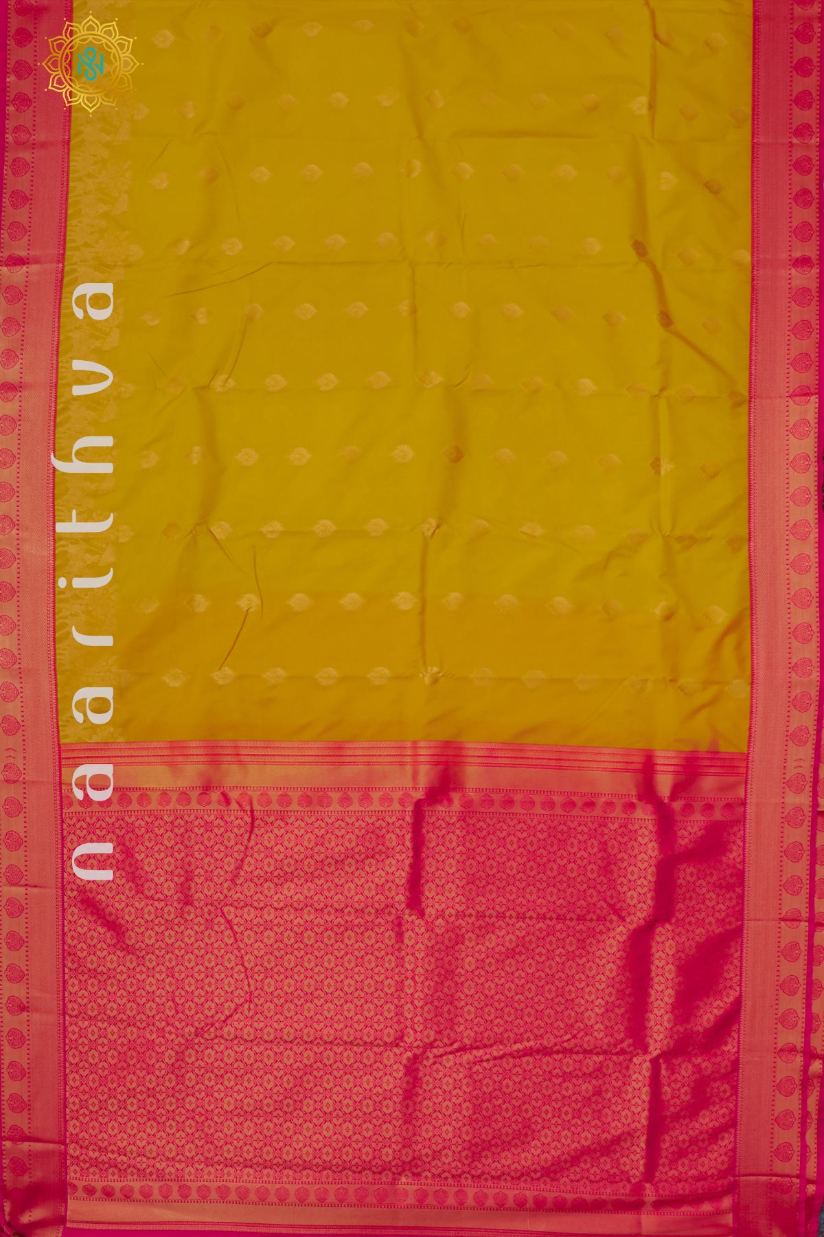 YELLOW WITH PINK - SEMI KANCHI