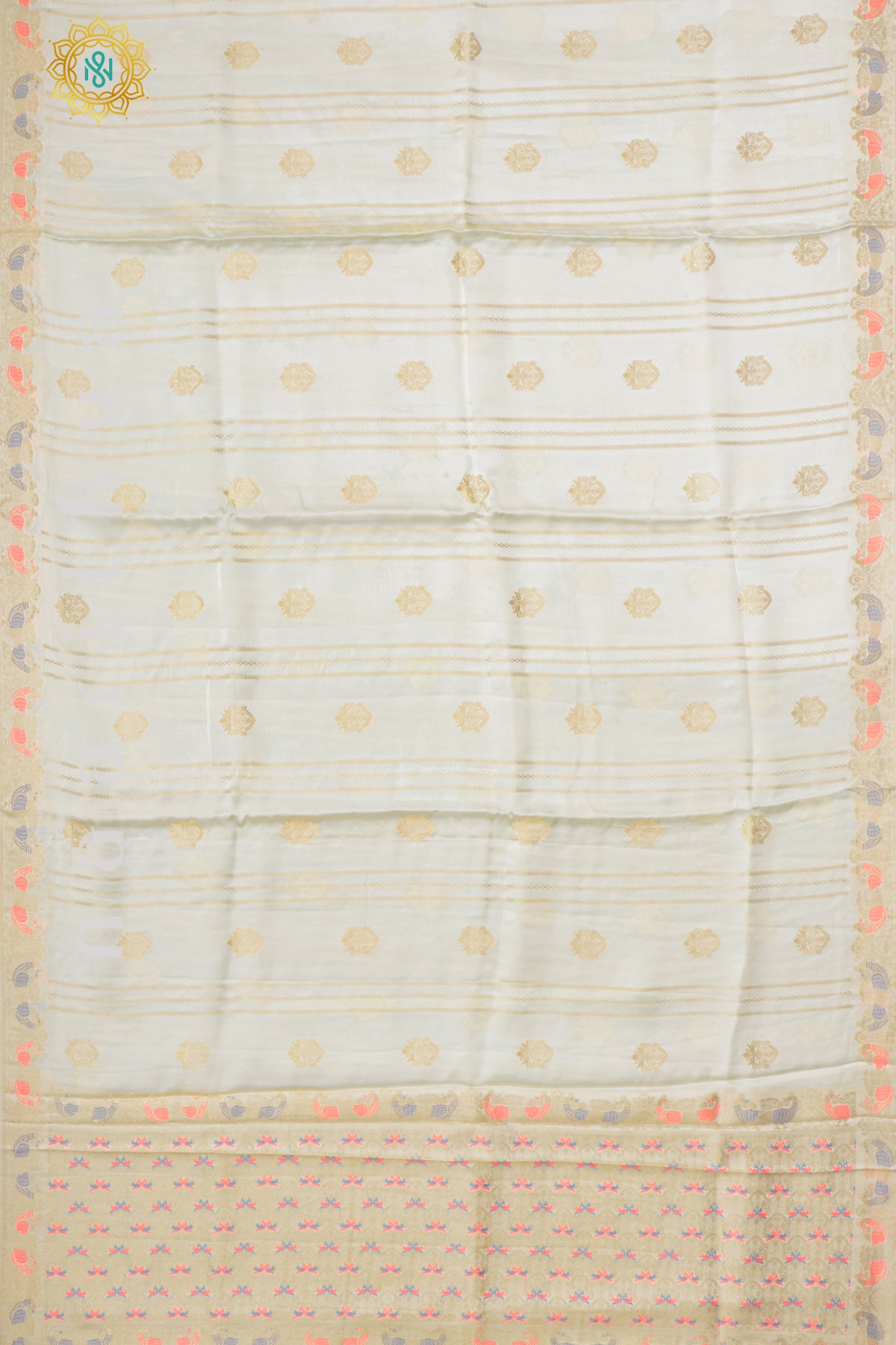 WHITE - BANARASI SATIN