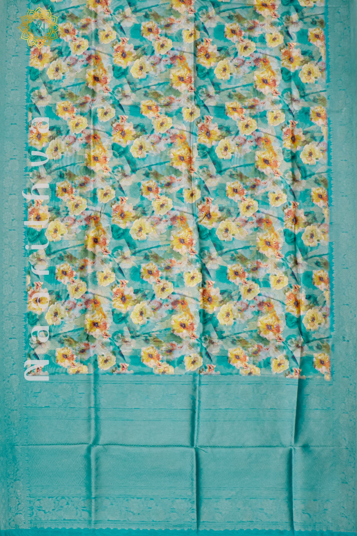 AQUA BLUE - CHANDERI SILK COTTON