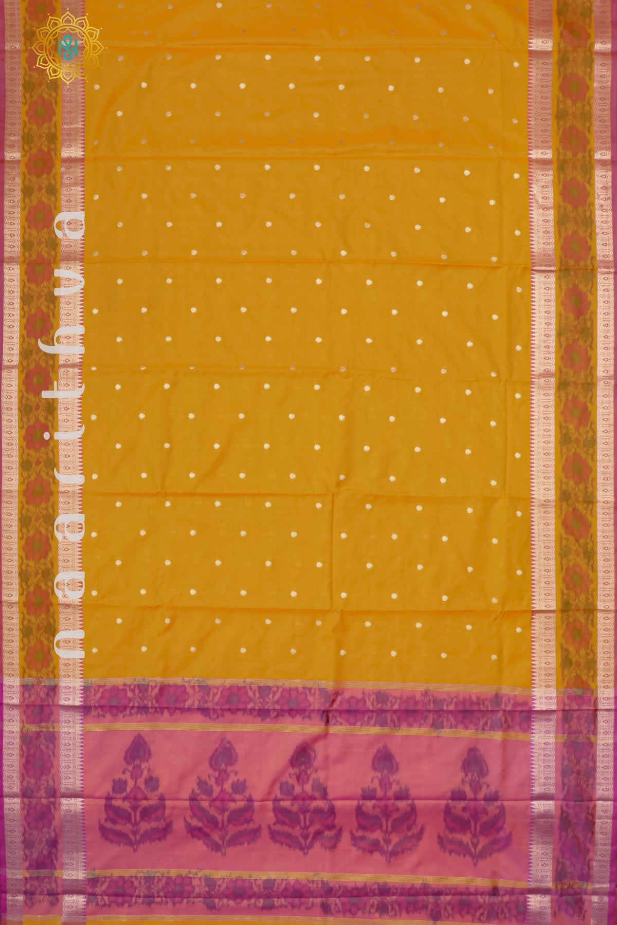 YELLOW WITH PINK - SEMI KANCHI