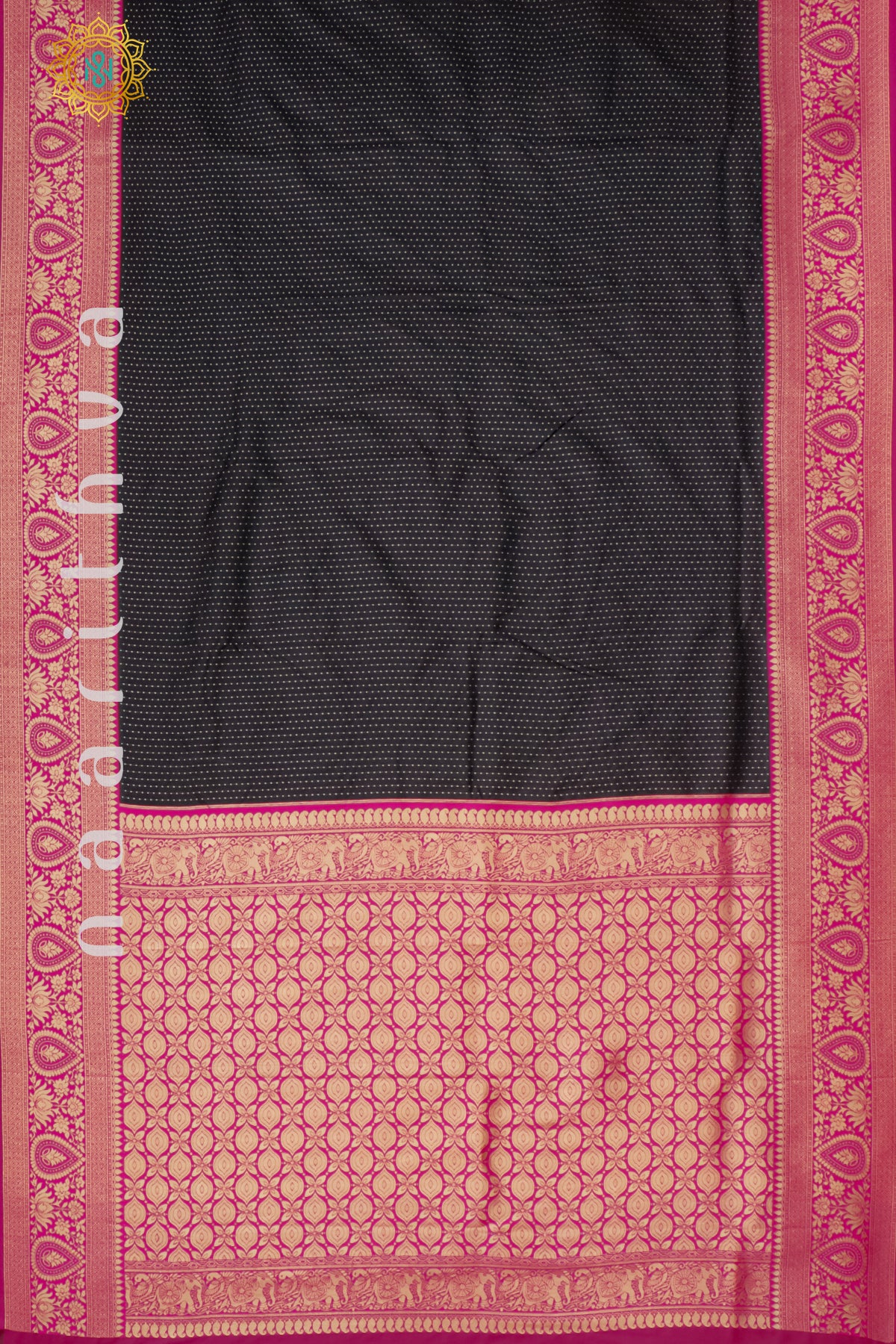 BLACK WITH PINK - SEMI SILK