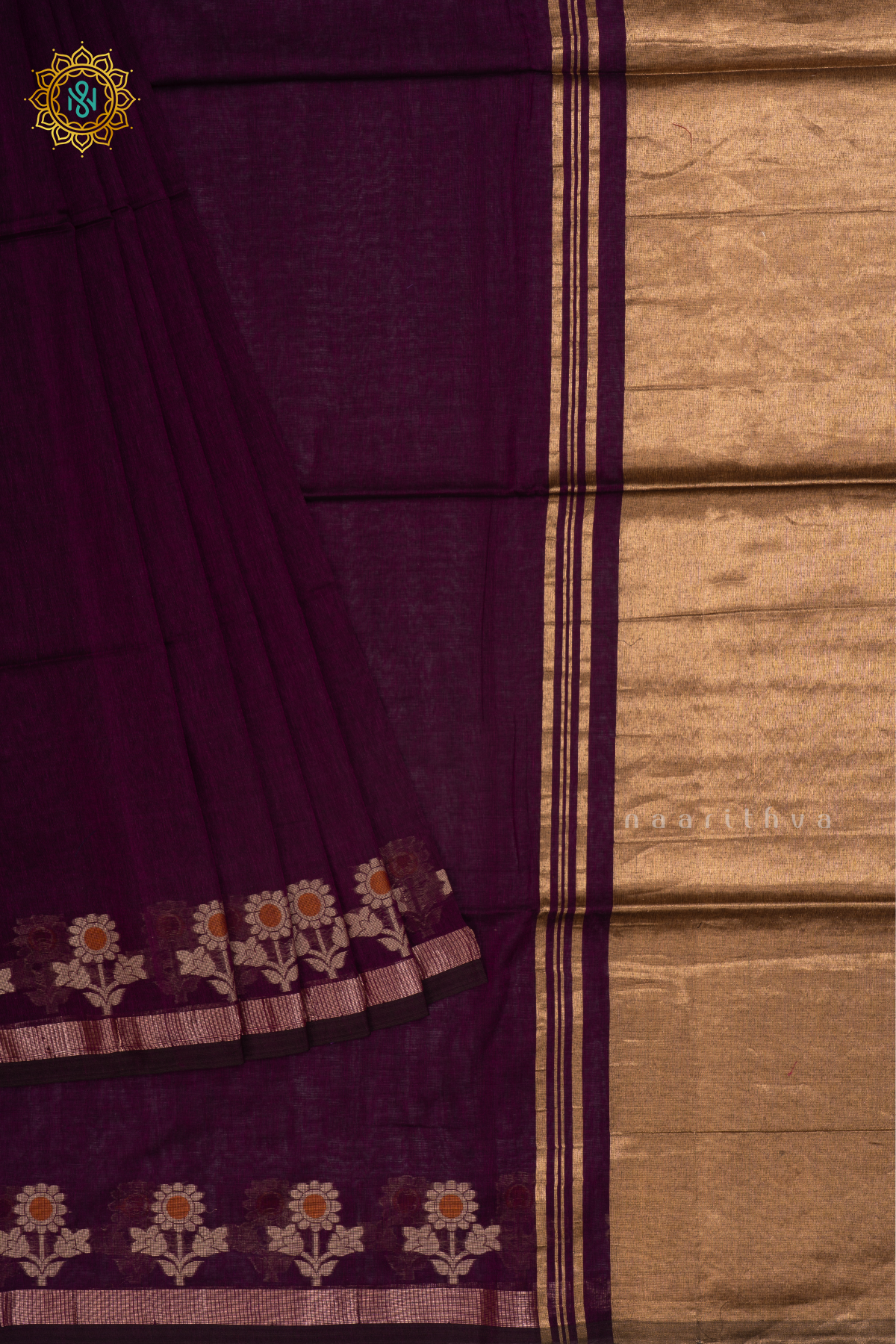 WINE - MUL COTTON SAREE