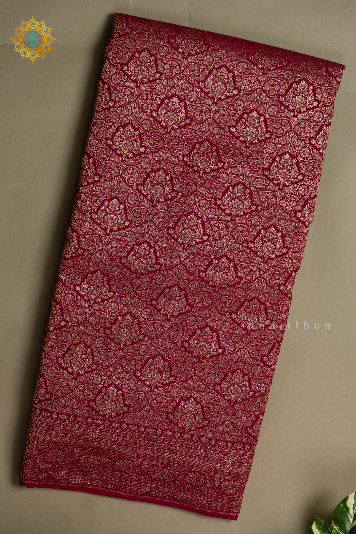 MAROON - PURE BANARASI CREPE