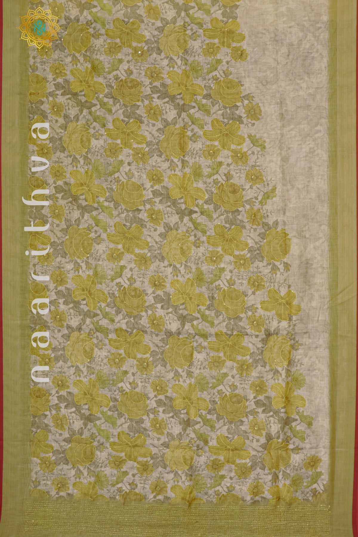 BIEGE WITH YELLOW - LINEN TISSUE