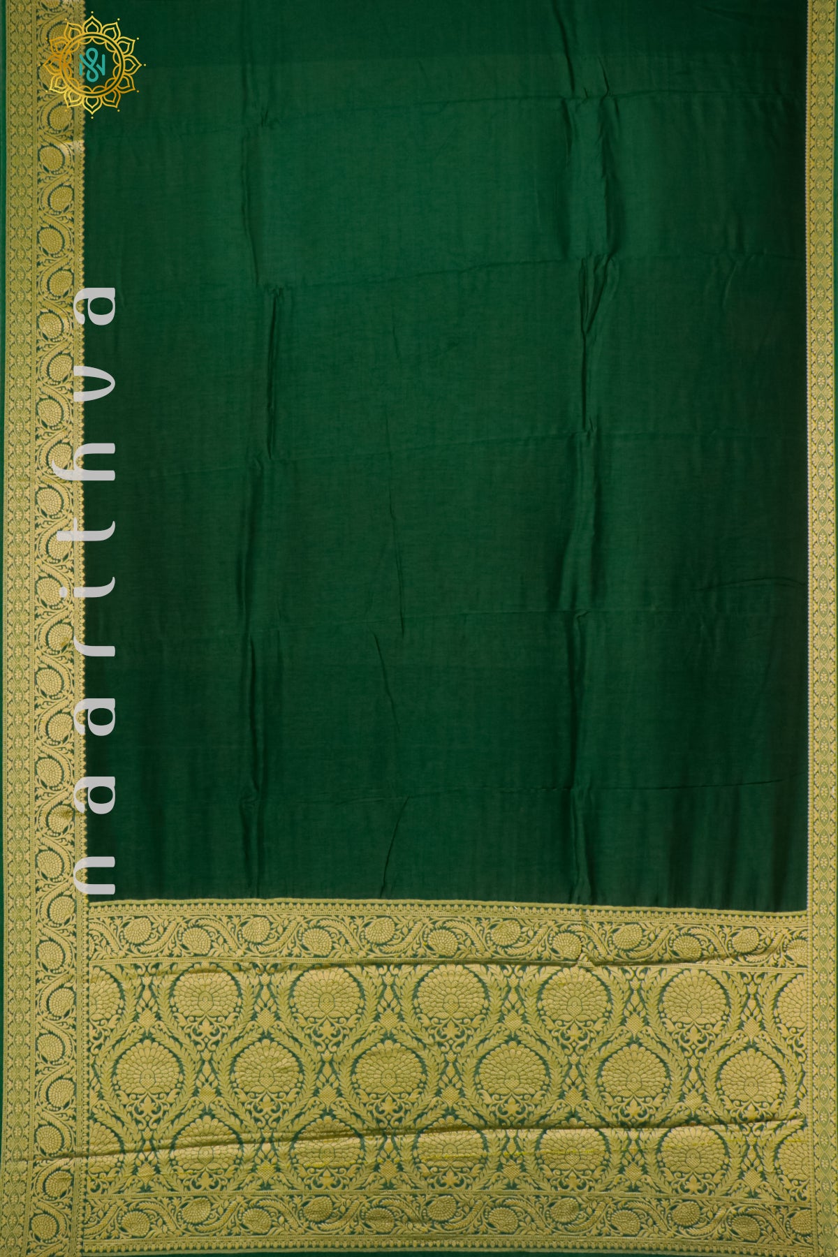 BOTTLE GREEN - SEMI CREPE SILK