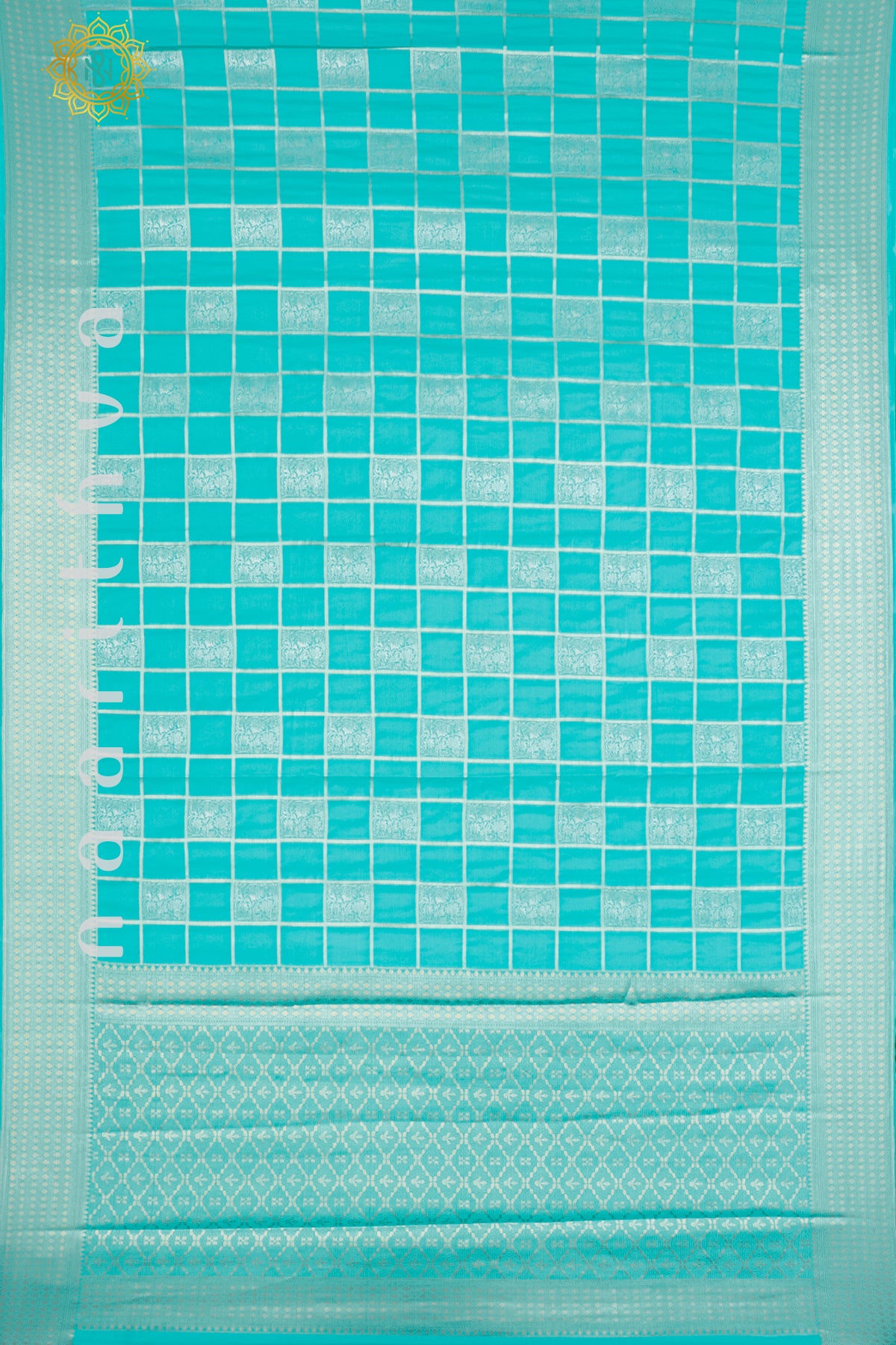 AQUA BLUE - SEMI MYSORE CREPE SILK