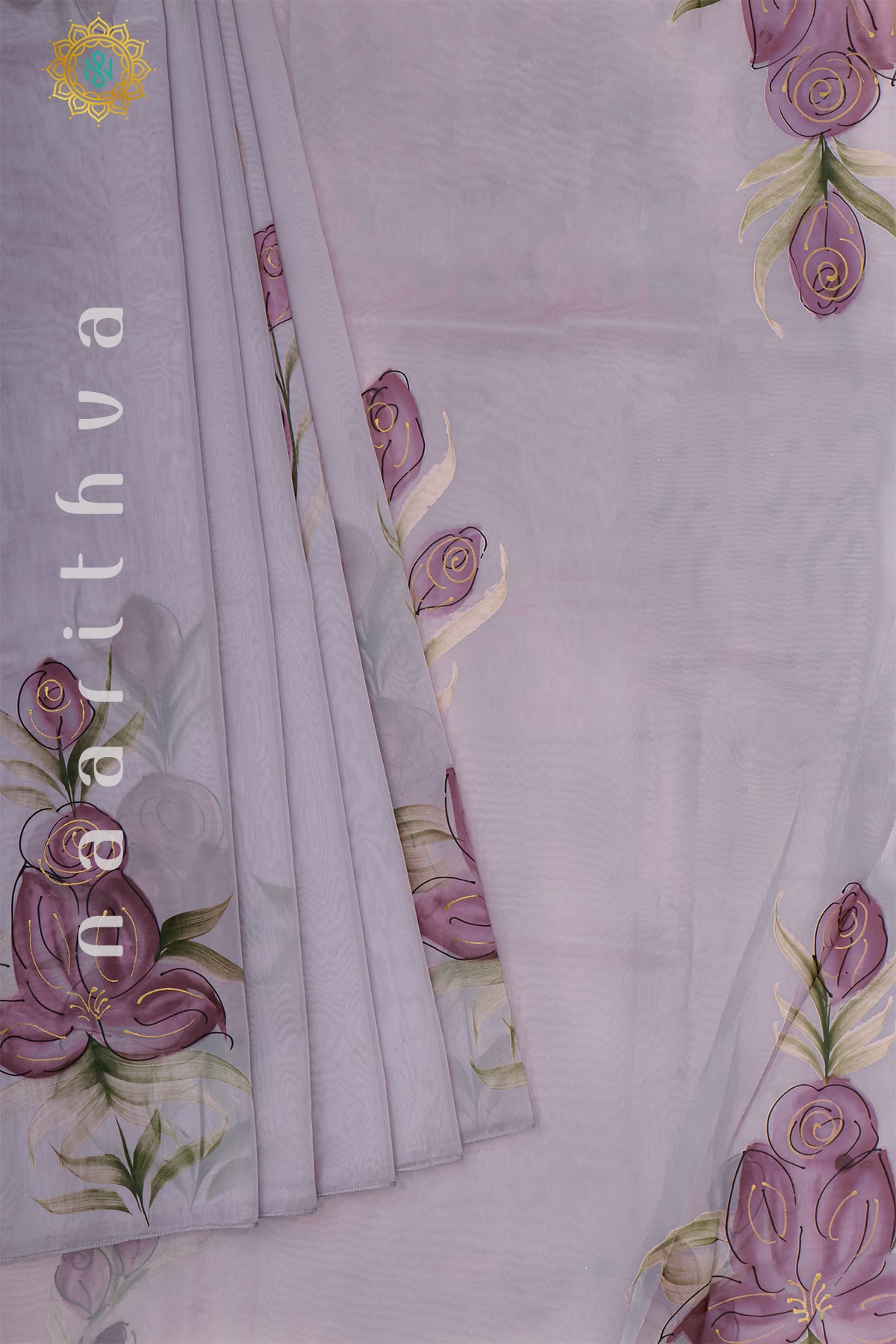 LAVENDER - HAND PAINTED ORGANZA