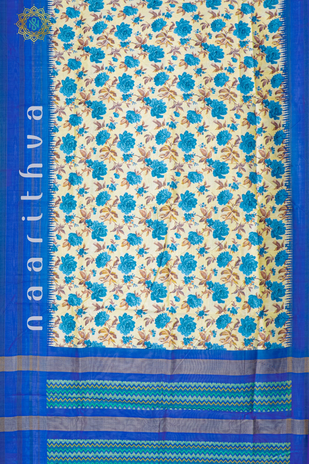 WHITE WITH BLUE - DOLA SILK