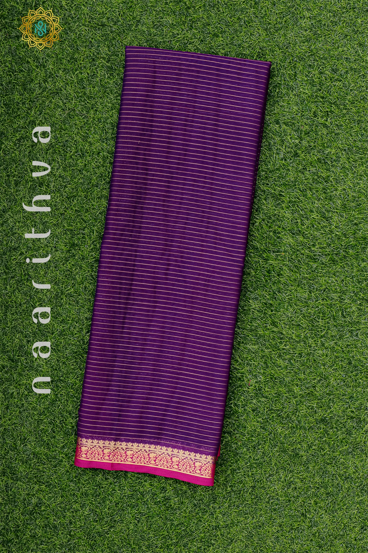 PURPLE WITH PINK - SEMI MYSORE CREPE SILK