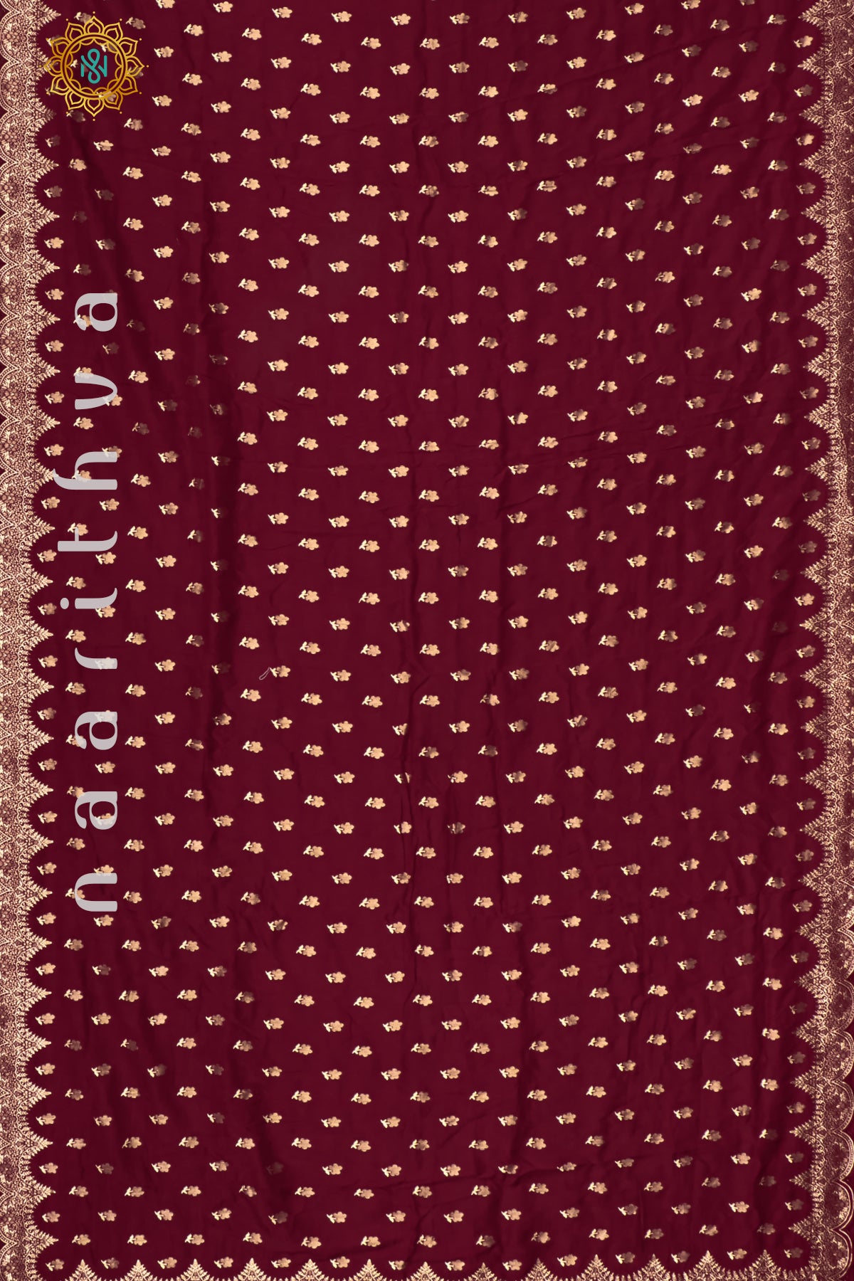 MAROON WITH BOTTLE GREEN - DOLA SILK