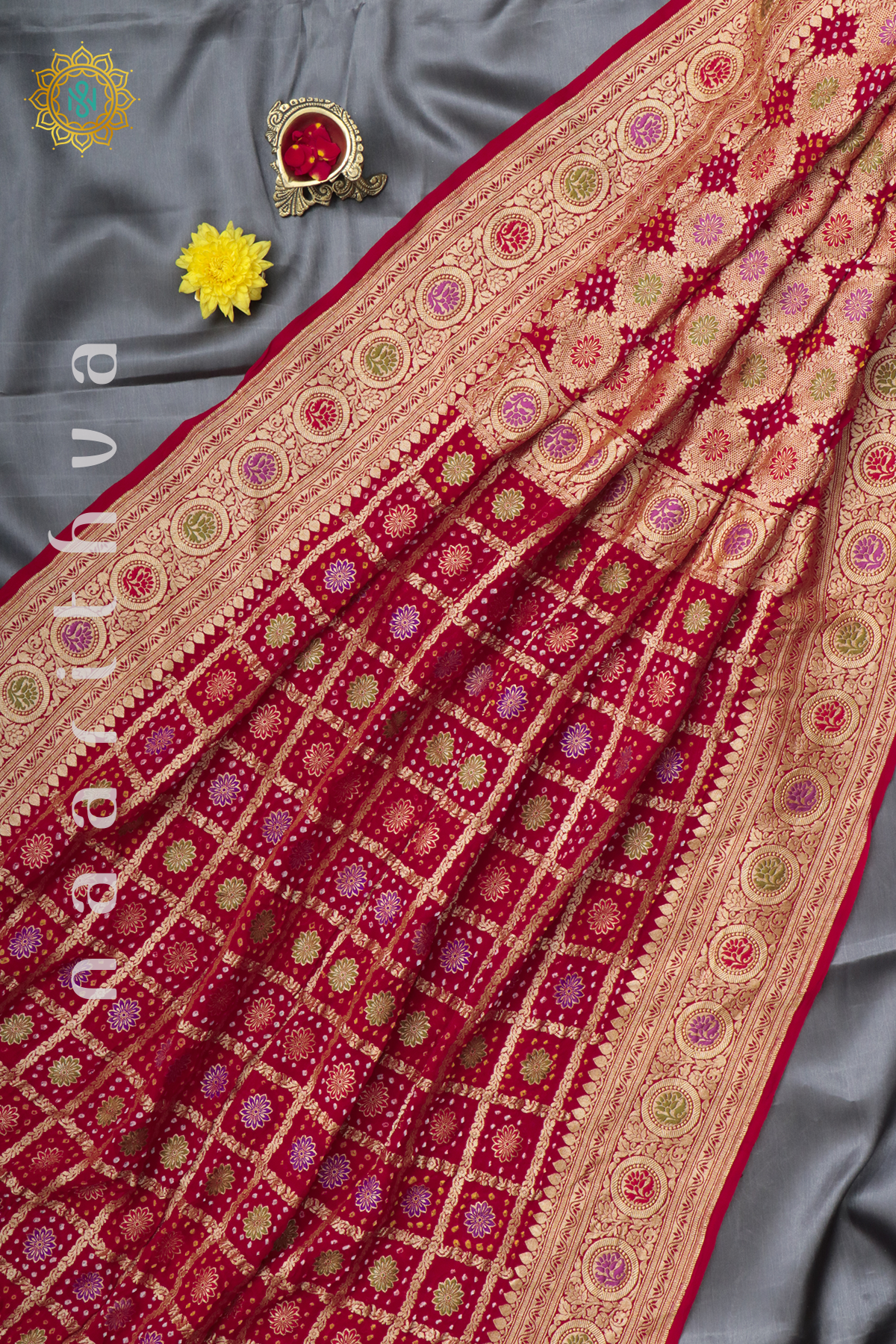 RED - PURE BANARASI GEORGETTE TIE & DYE