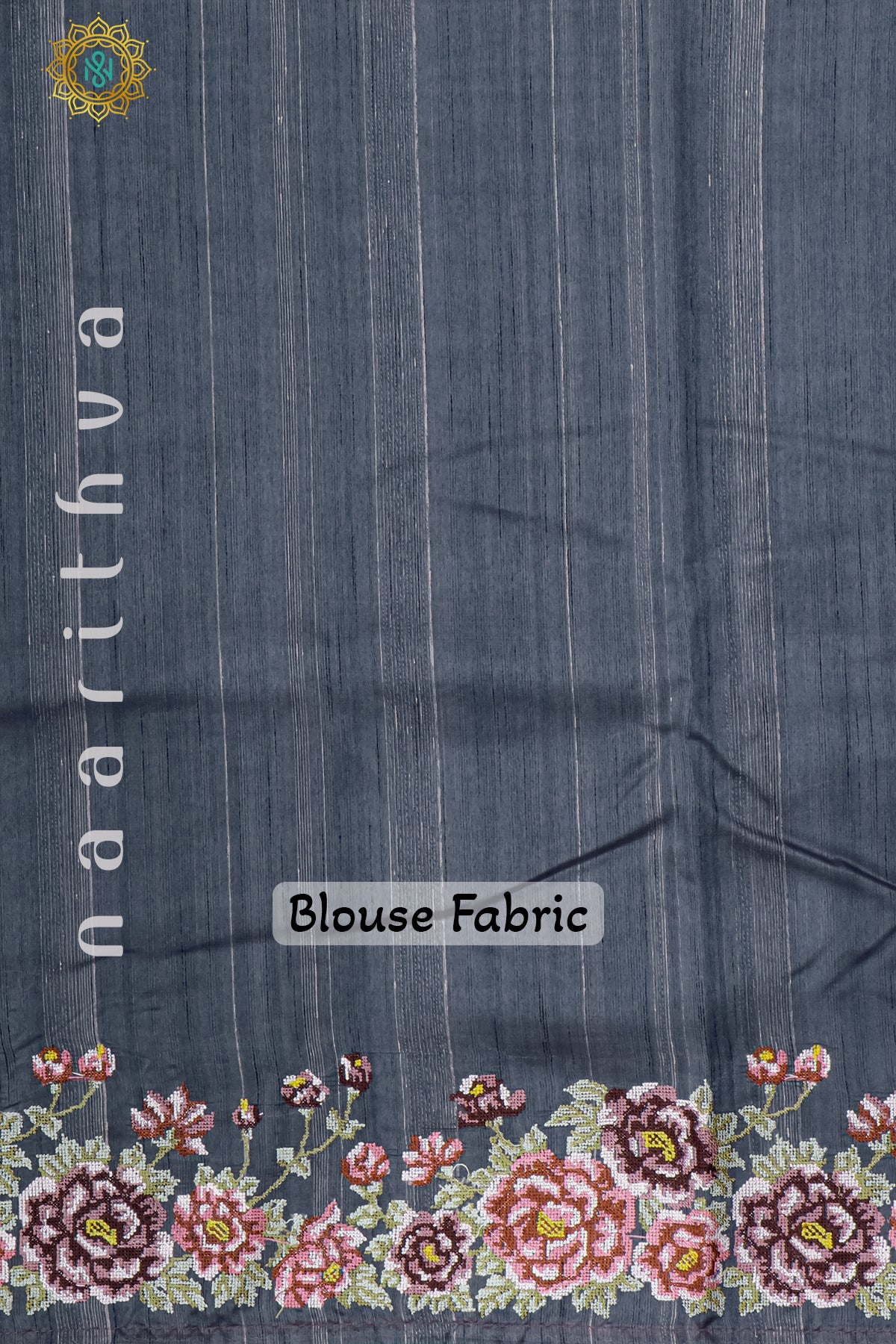 GREY - SEMI TUSSAR SILK WITH EMBROIDERY