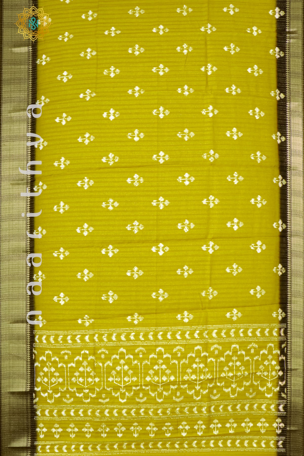 LEMON YELLOW WITH OLIVE GREEN - SOFT COTTON