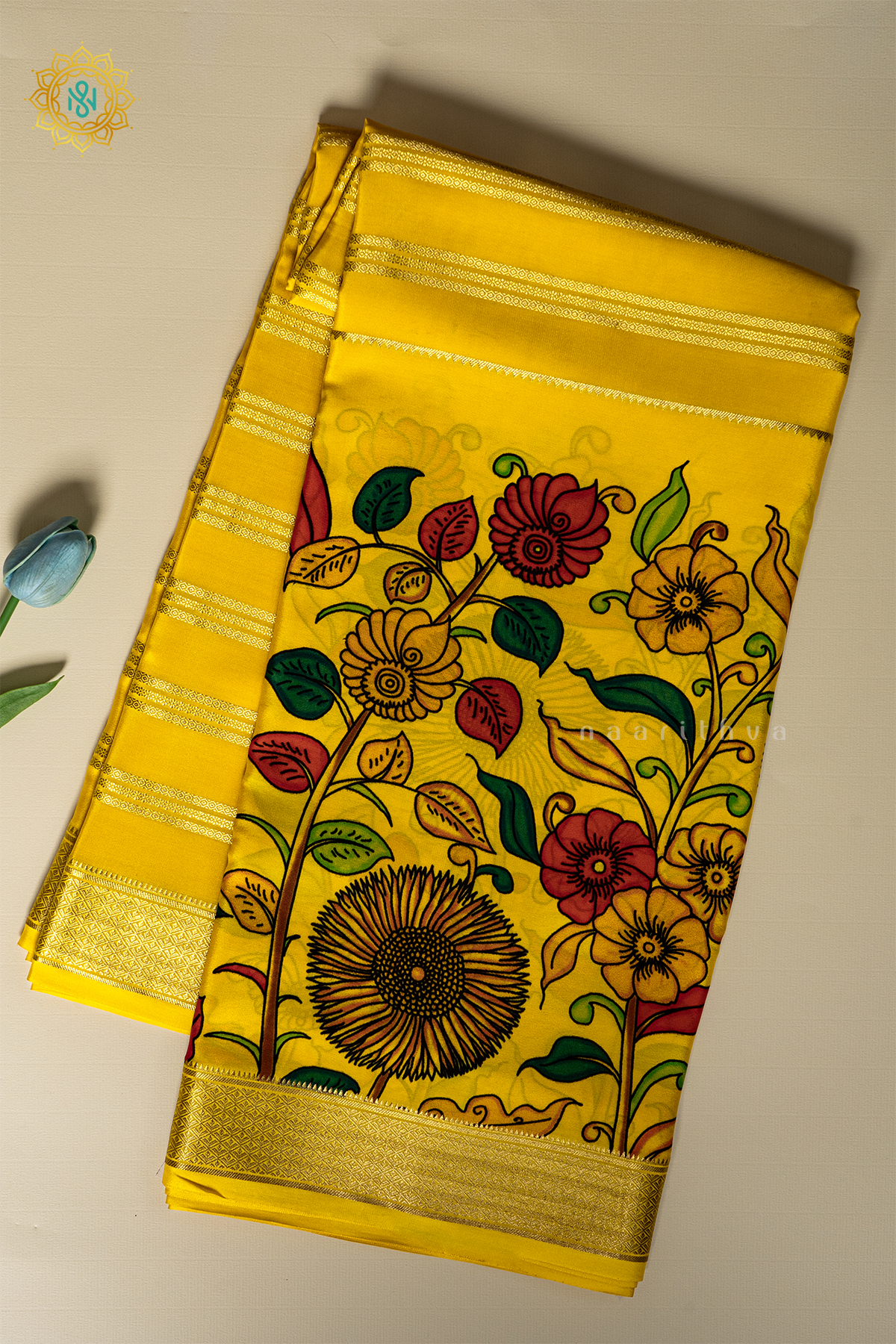 YELLOW - PURE MYSORE CREPE SILK