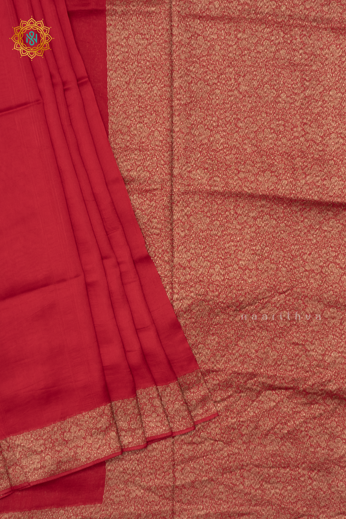 RED - SEMI TUSSAR SILK