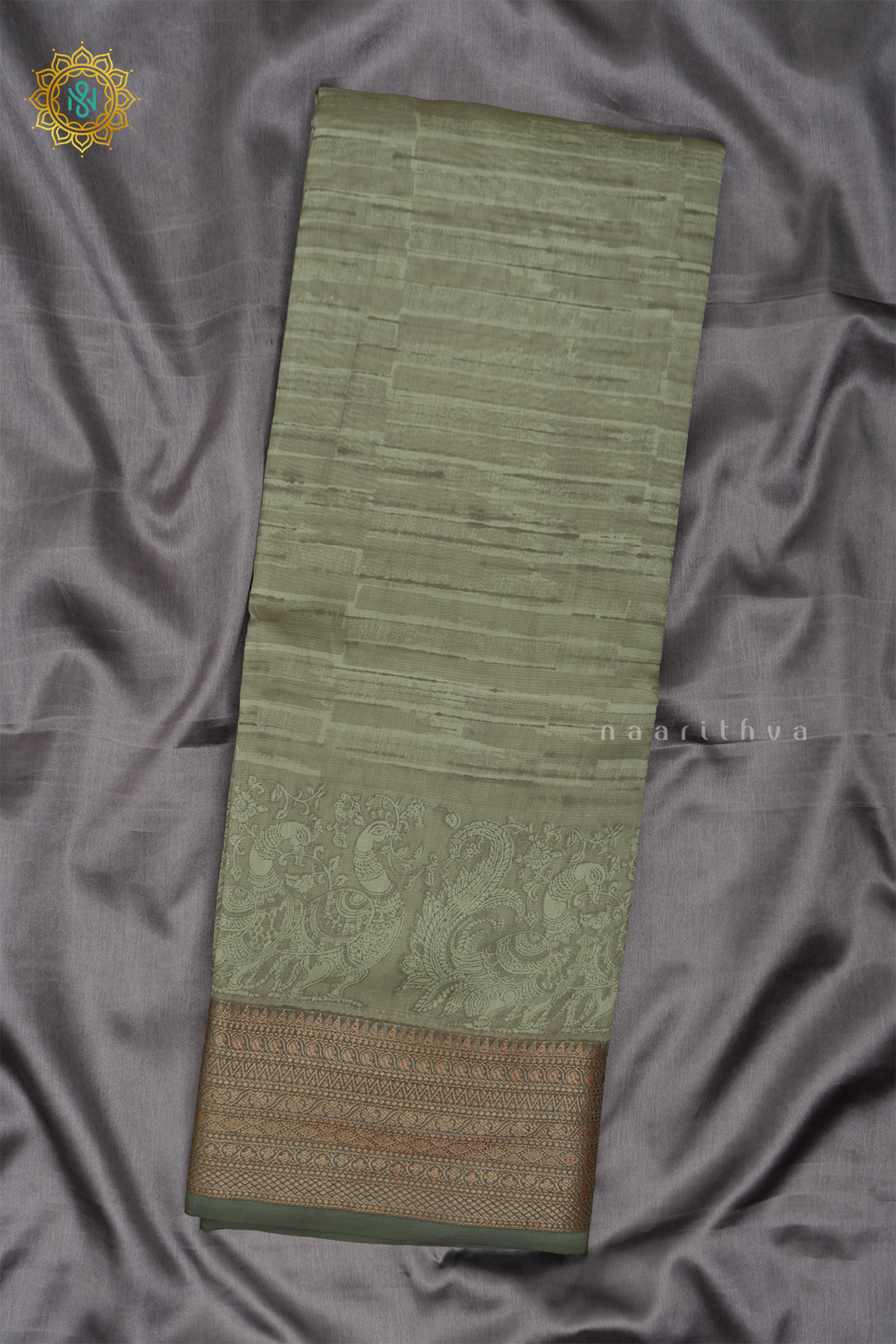 GREEN -CHANDERI SILK COTTON