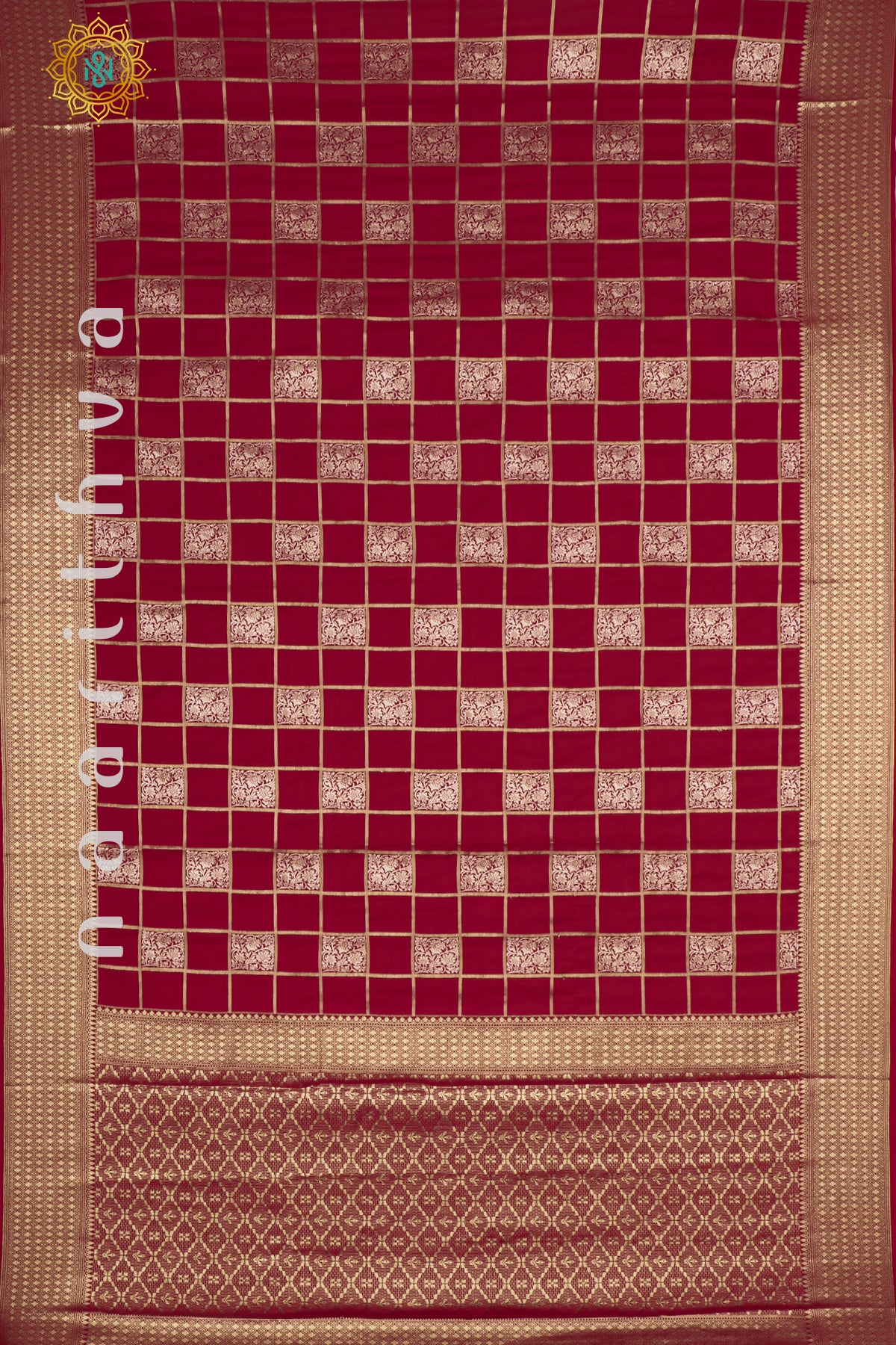 RED - SEMI MYSORE CREPE SILK