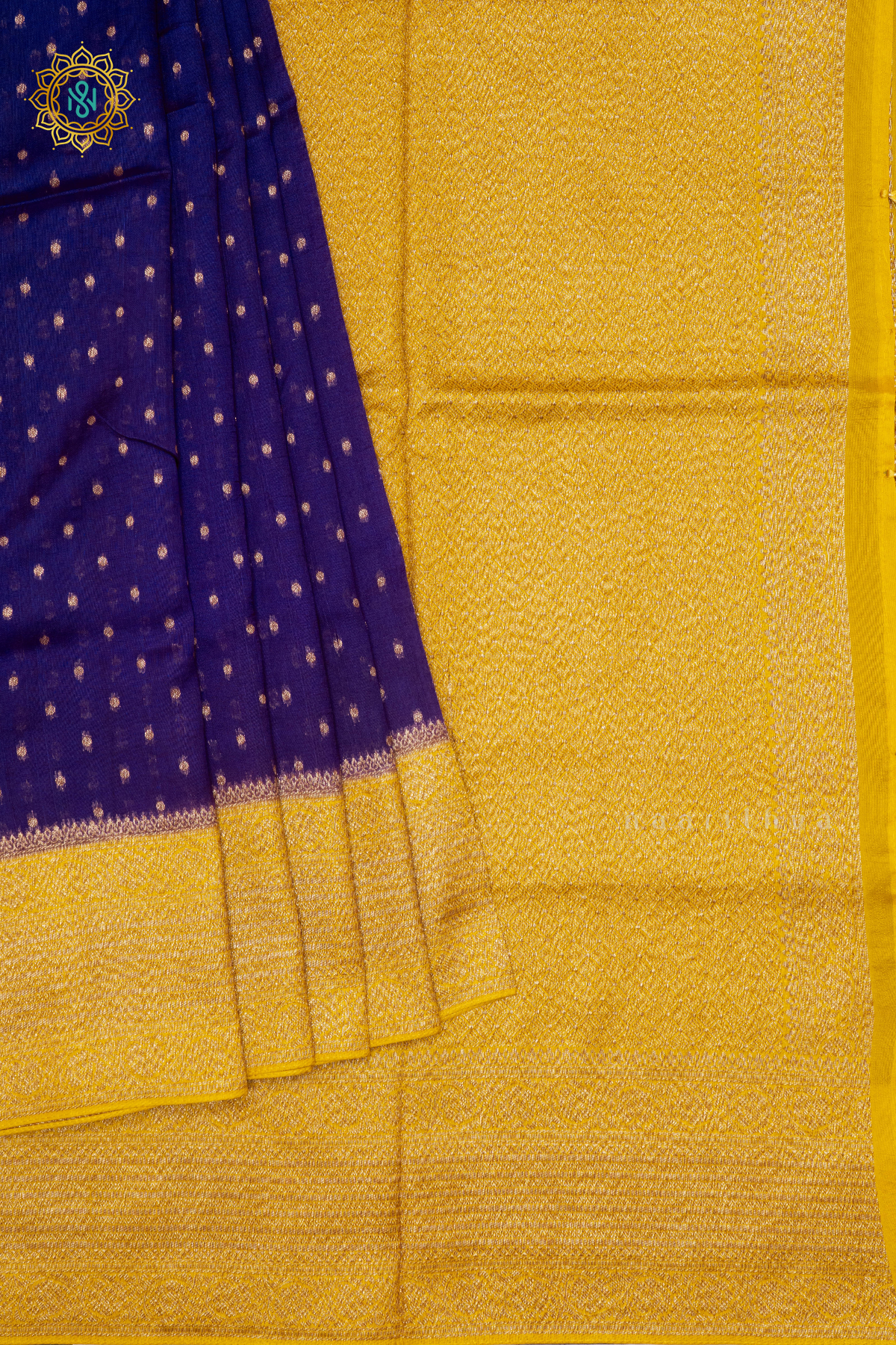 PURPLE WITH YELLOW - SEMI BANRASI RAW SILK