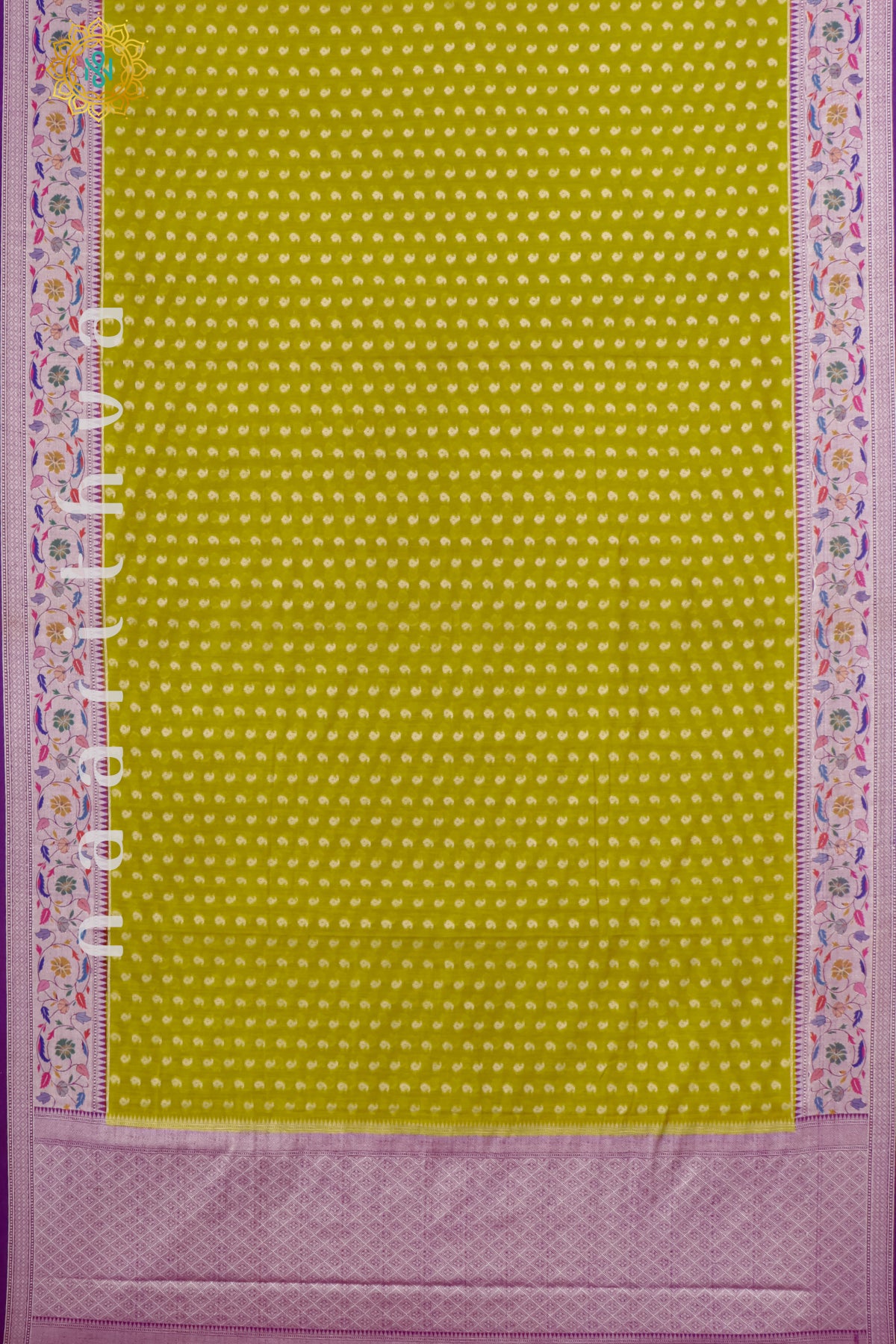 YELLOW WITH PURPLE - JUTE COTTON