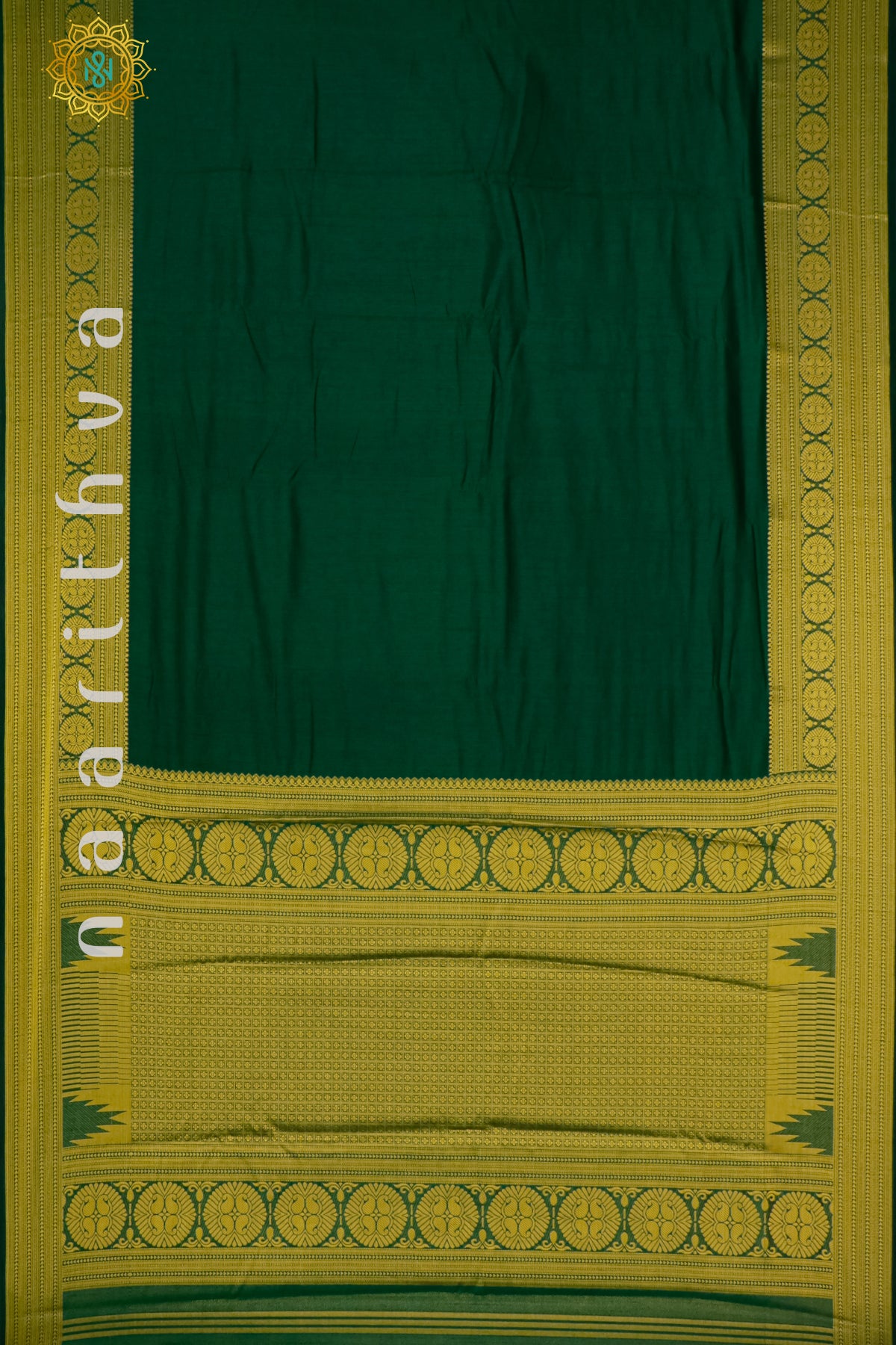 BOTTLE GREEN - SEMI RAW SILK