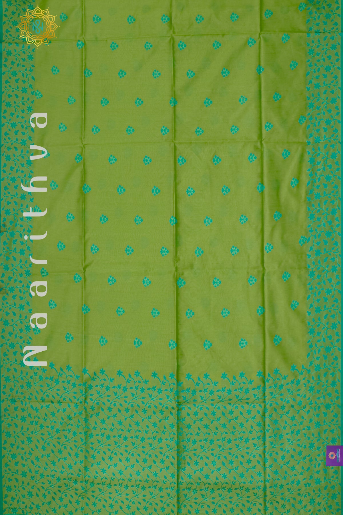 PARROT GREEN - POLY SILK COTTON