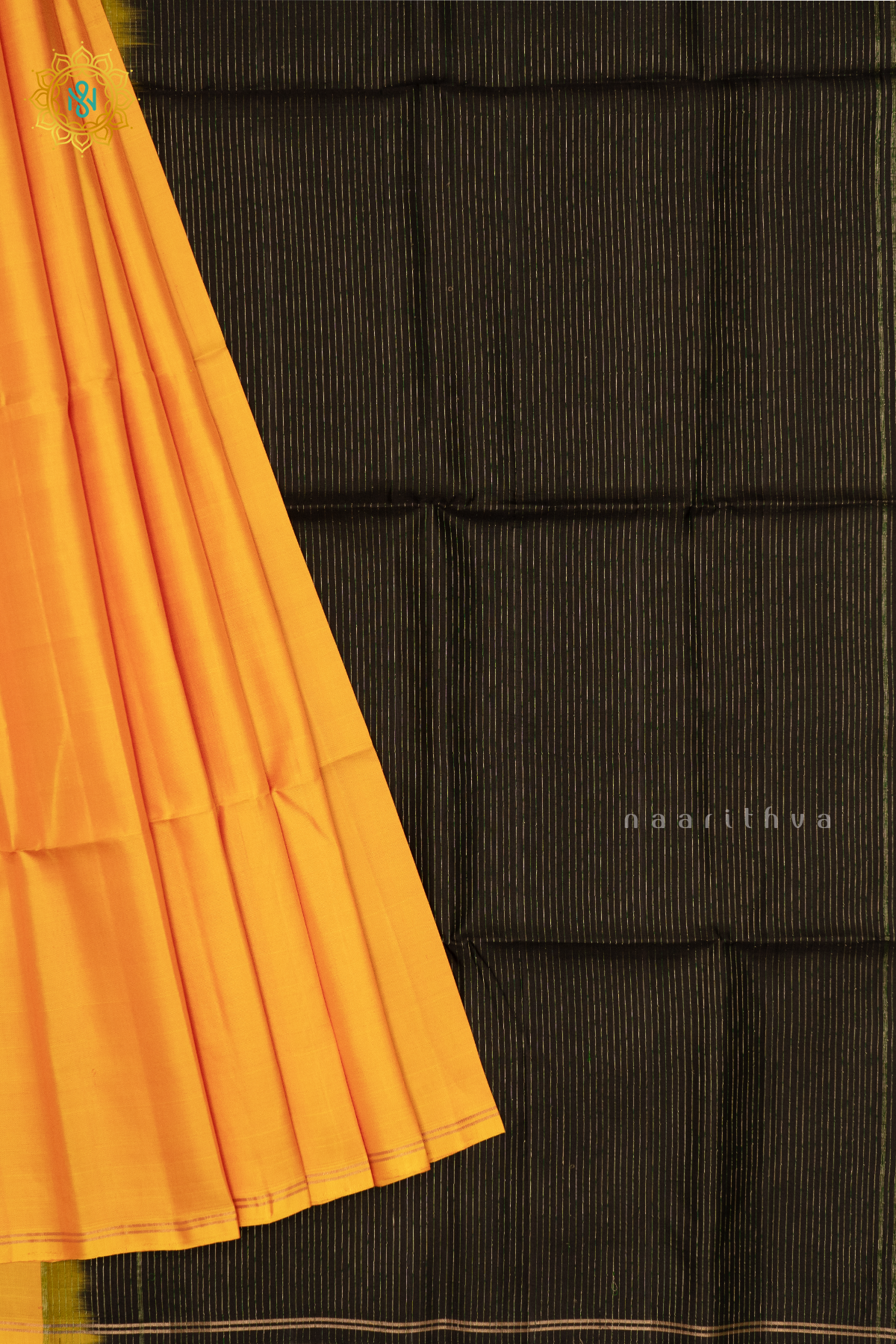 YELLOW WITH BLACK - PURE KANJIAVARAM SOFT SILK