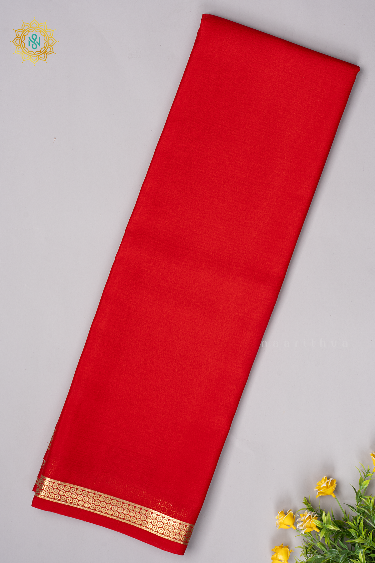 RED - PURE MYSORE CREPE SILK
