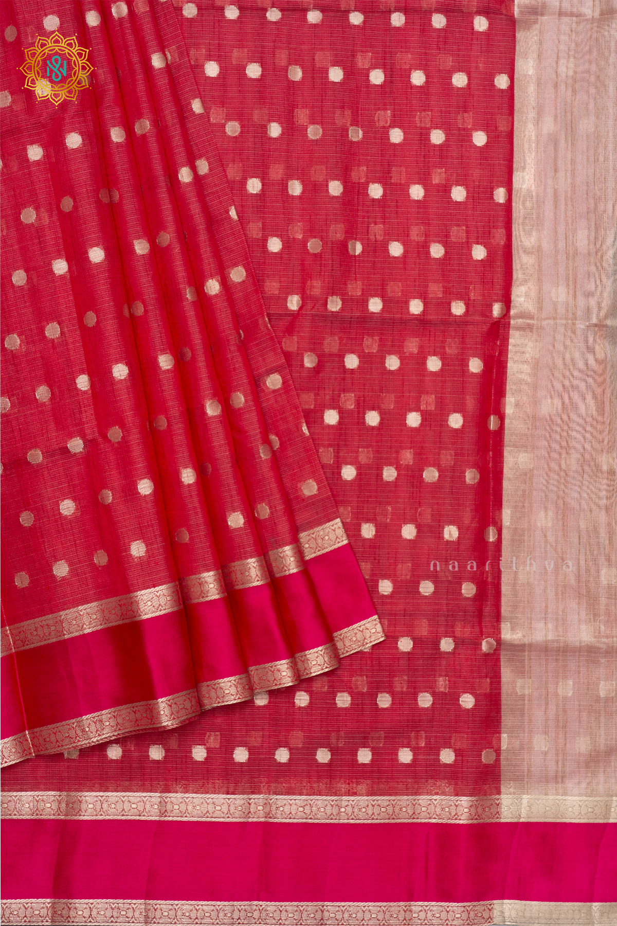 RED WITH PINK - KOTA COTTON