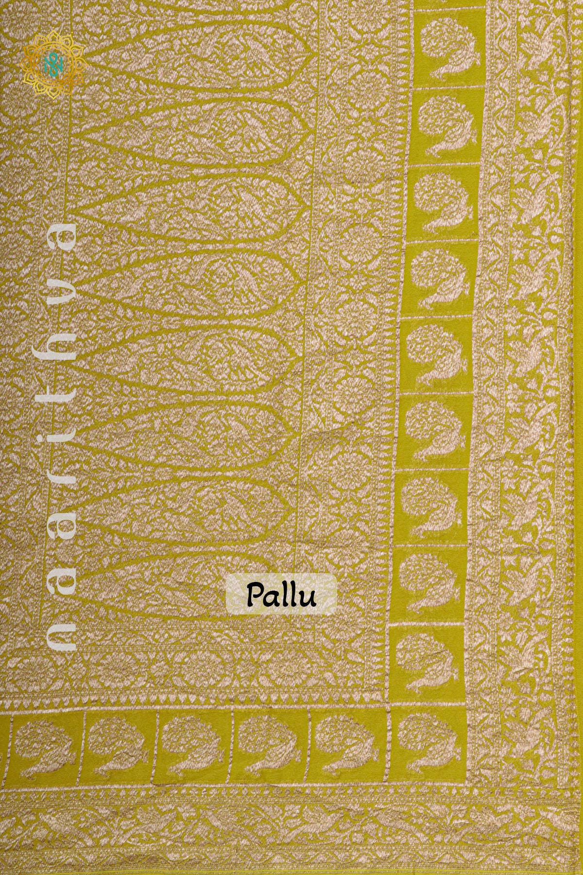 LEMON YELLOW - PURE BANARASI KHADDI GEORGETTE