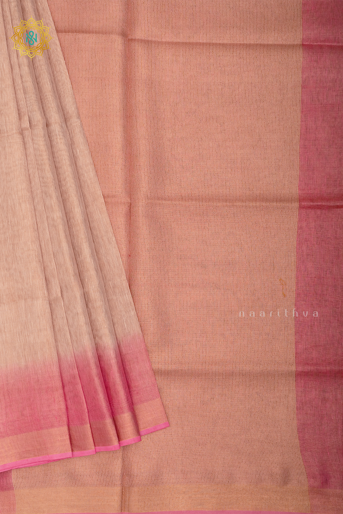 OFF WHITE WITH PEACHISH PINK - LINEN TISSUE