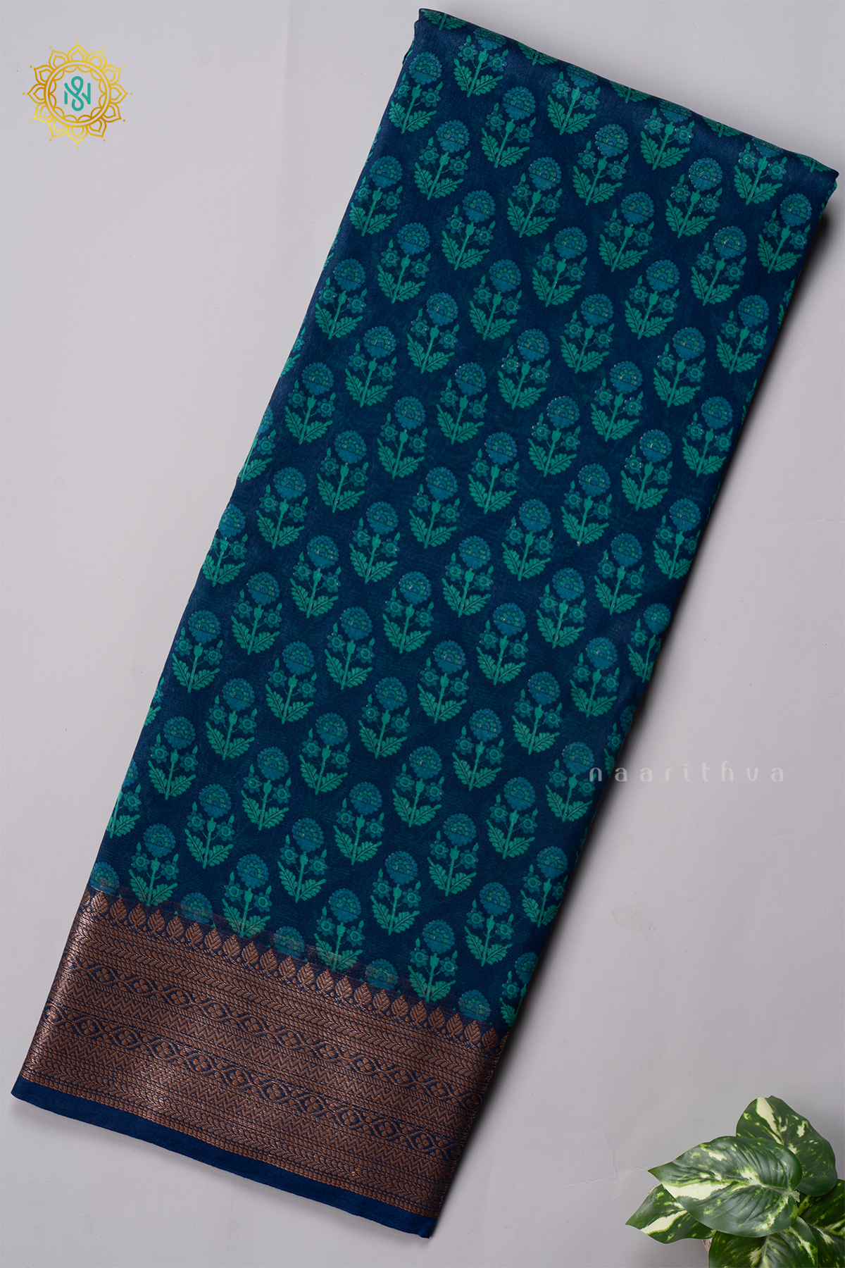 NAVY BLUE - CHANDERI SLK COTTON
