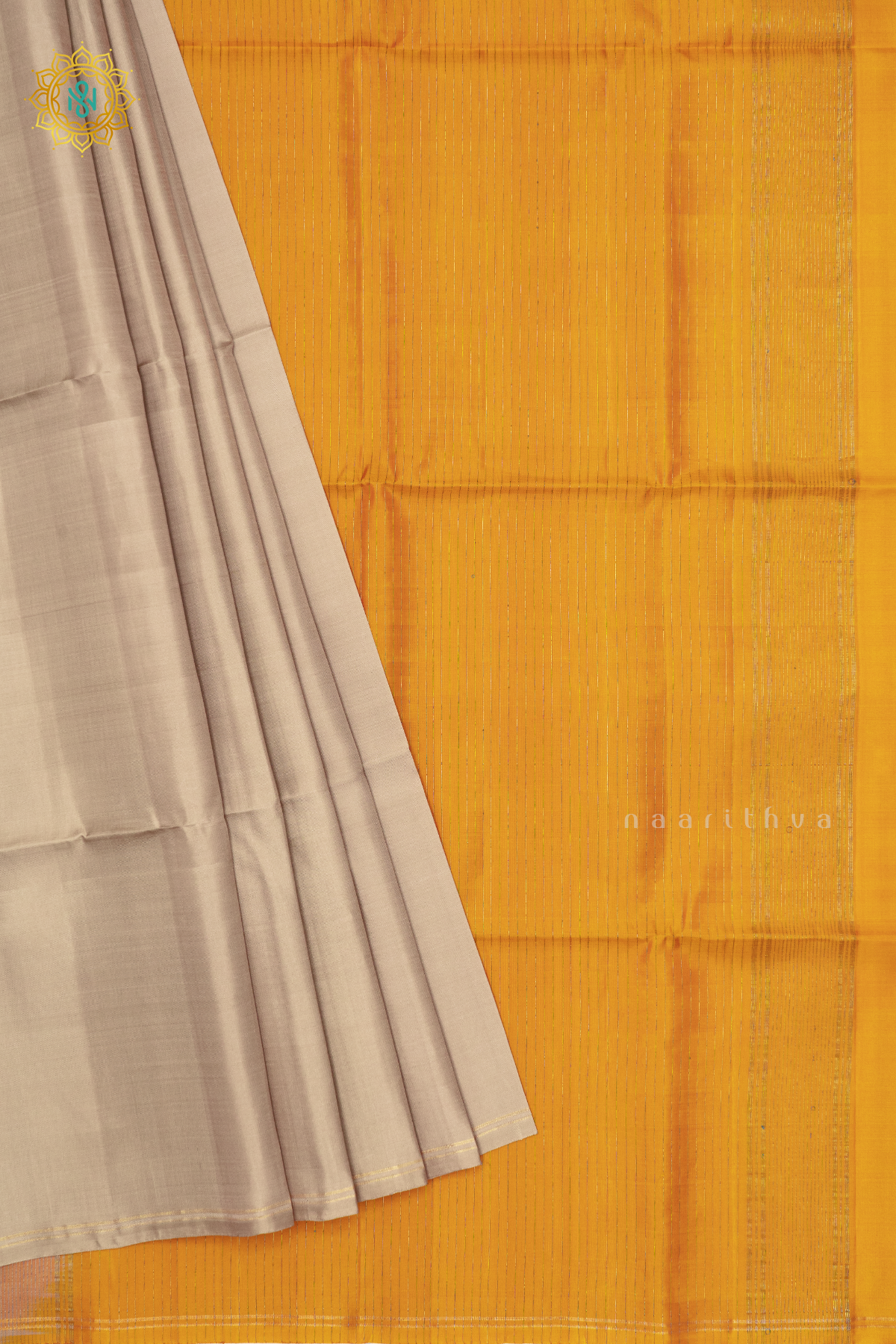 BEIGE WITH YELLOW - PURE KANJIAVARAM SOFT SILK