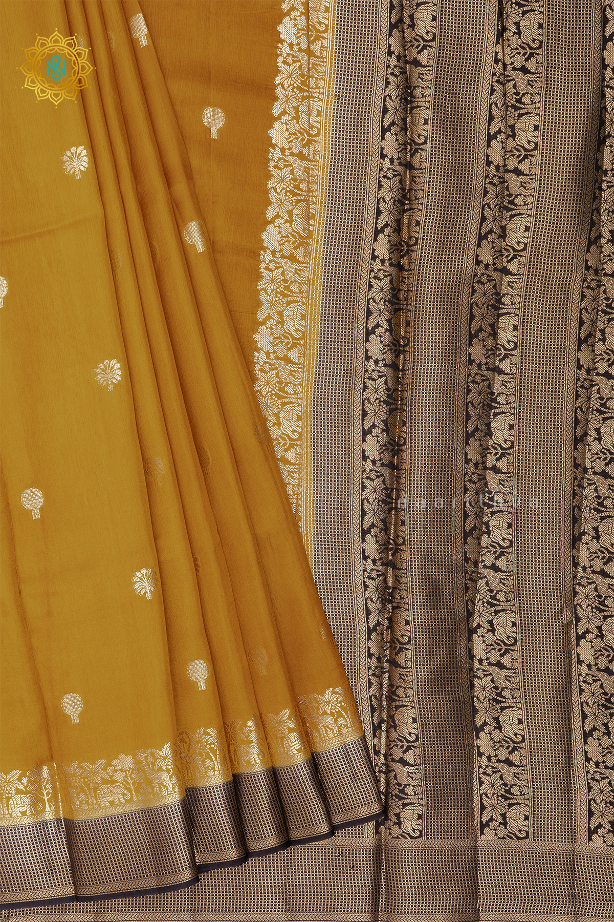 MUSTARD WITH BLACK - DOLA SILK