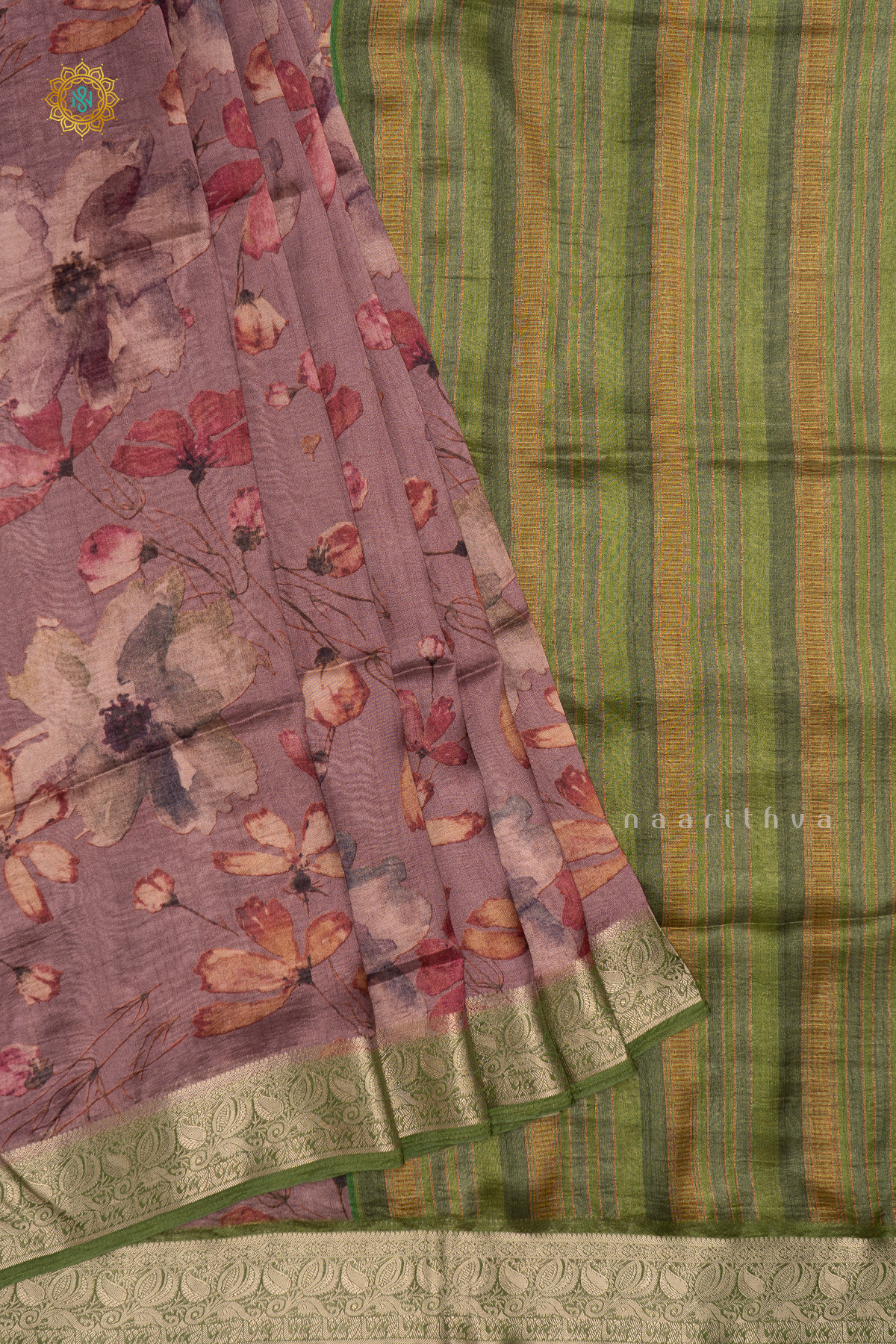 ELEPHANT GREY WITH MAGENTA - ORGANZA CREPE SAREE