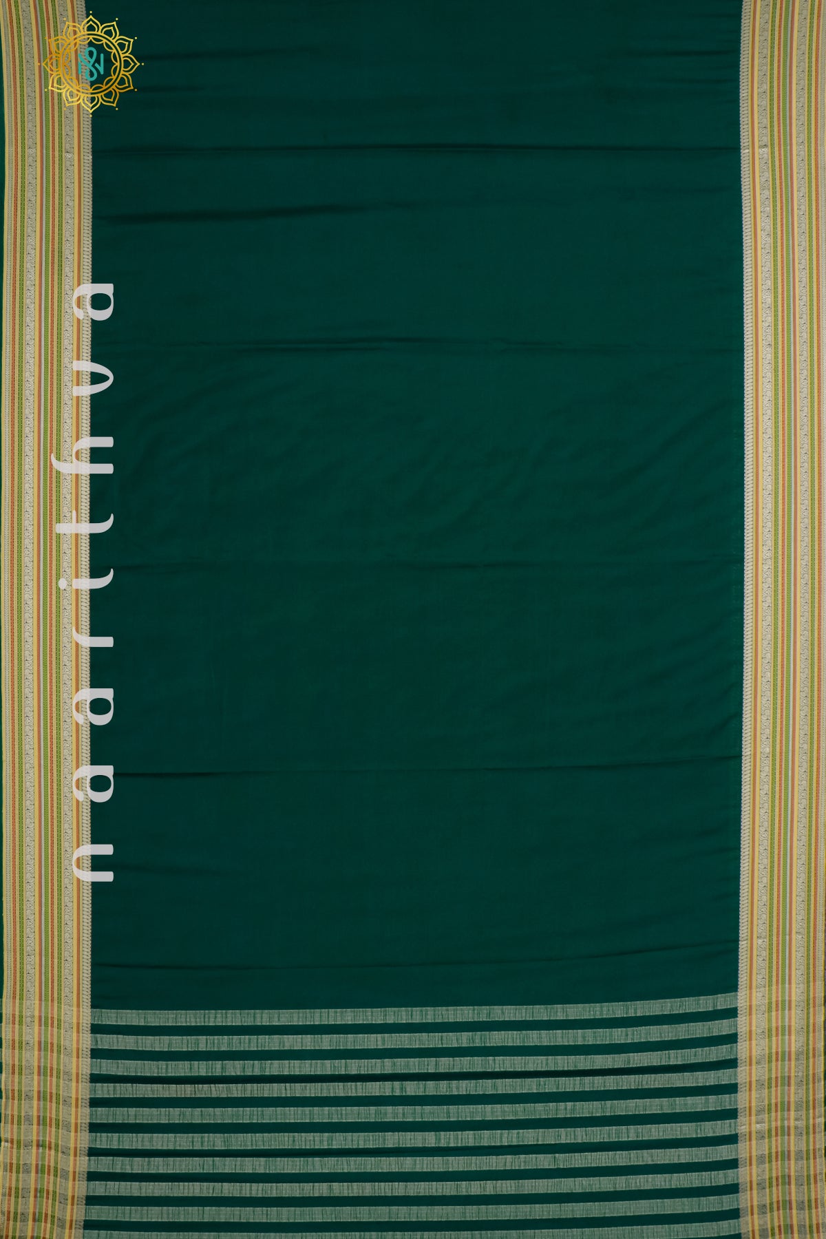 BOTTLE GREEN - SEMI MYSORE CREPE SILK