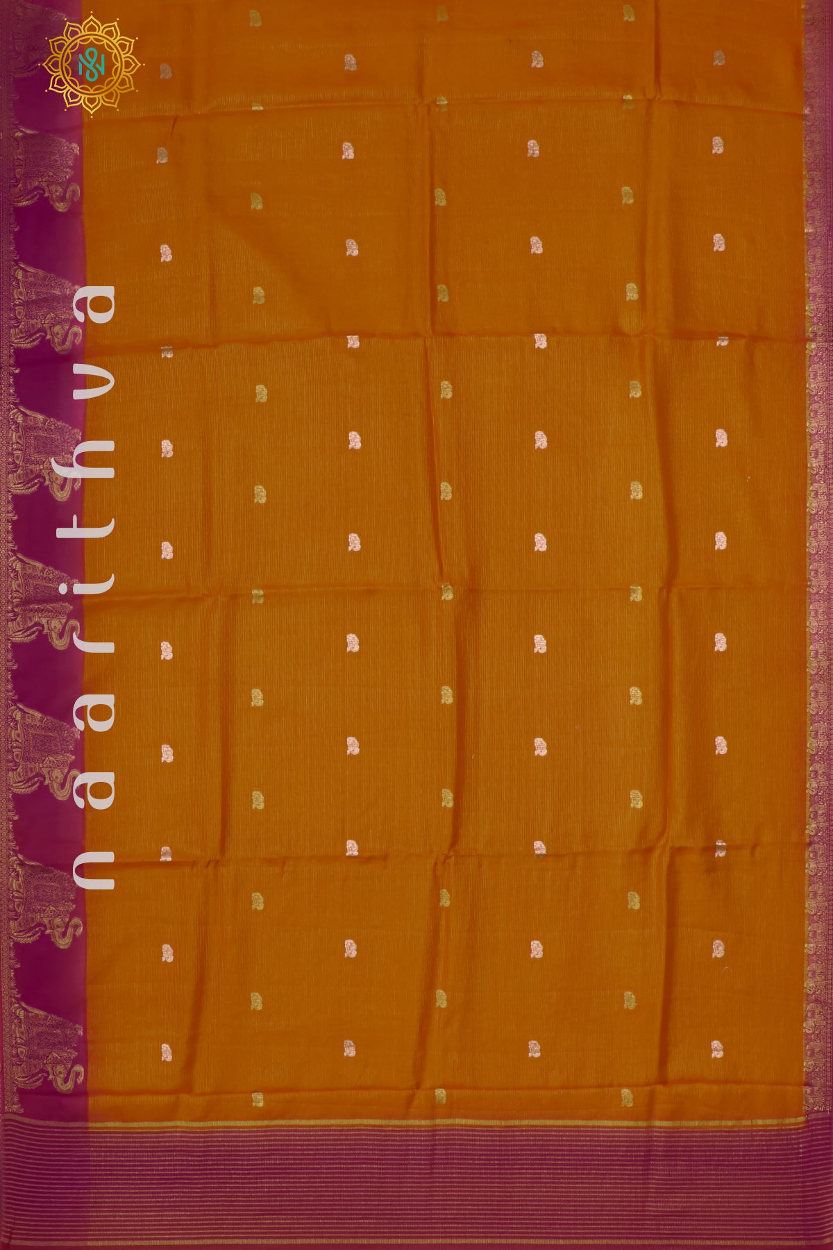 ORANGE WITH PINK - SEMI CREPE SILK