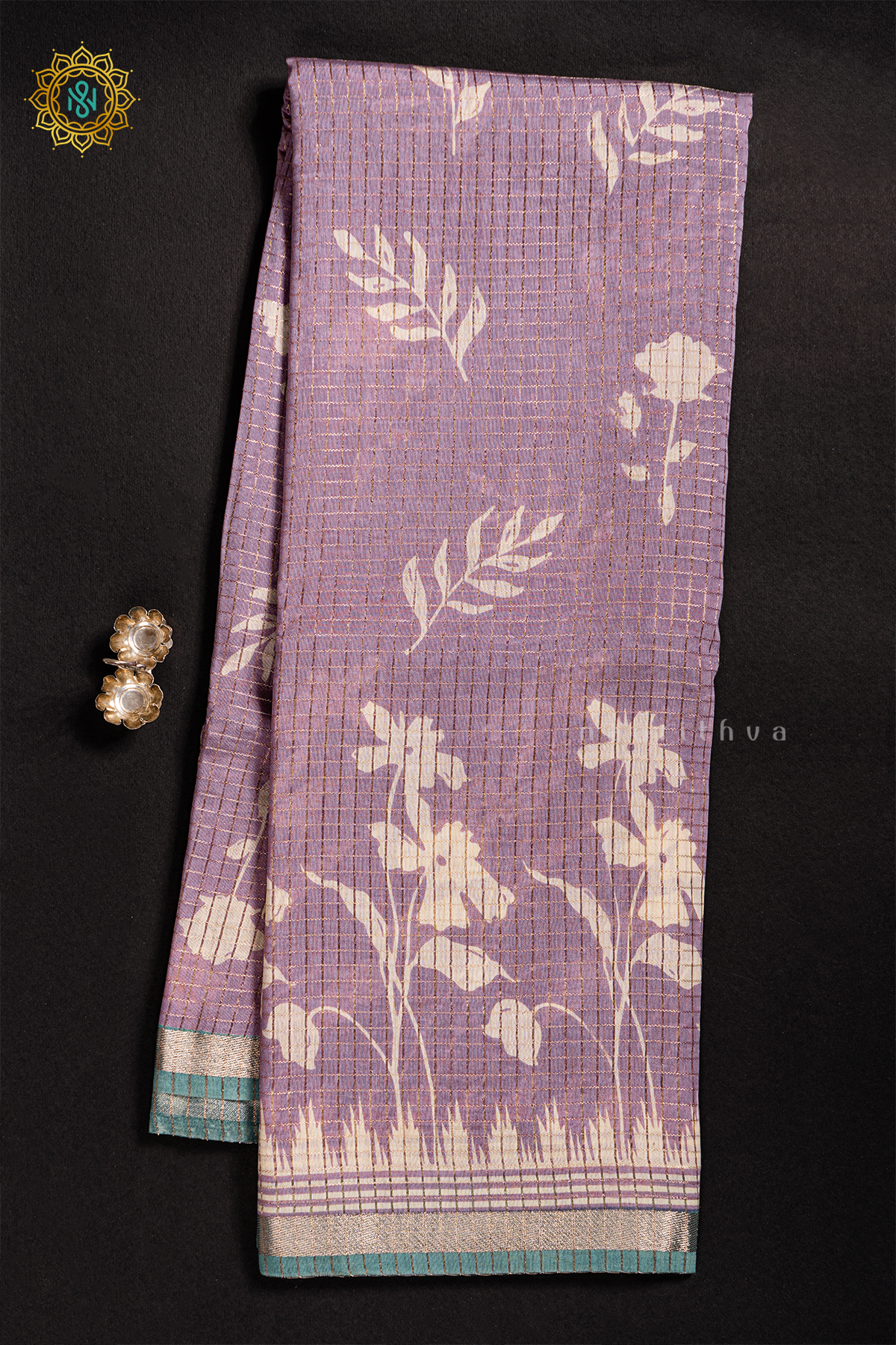 LAVENDER WITH AQUA BLUE - BUTTER CREPE