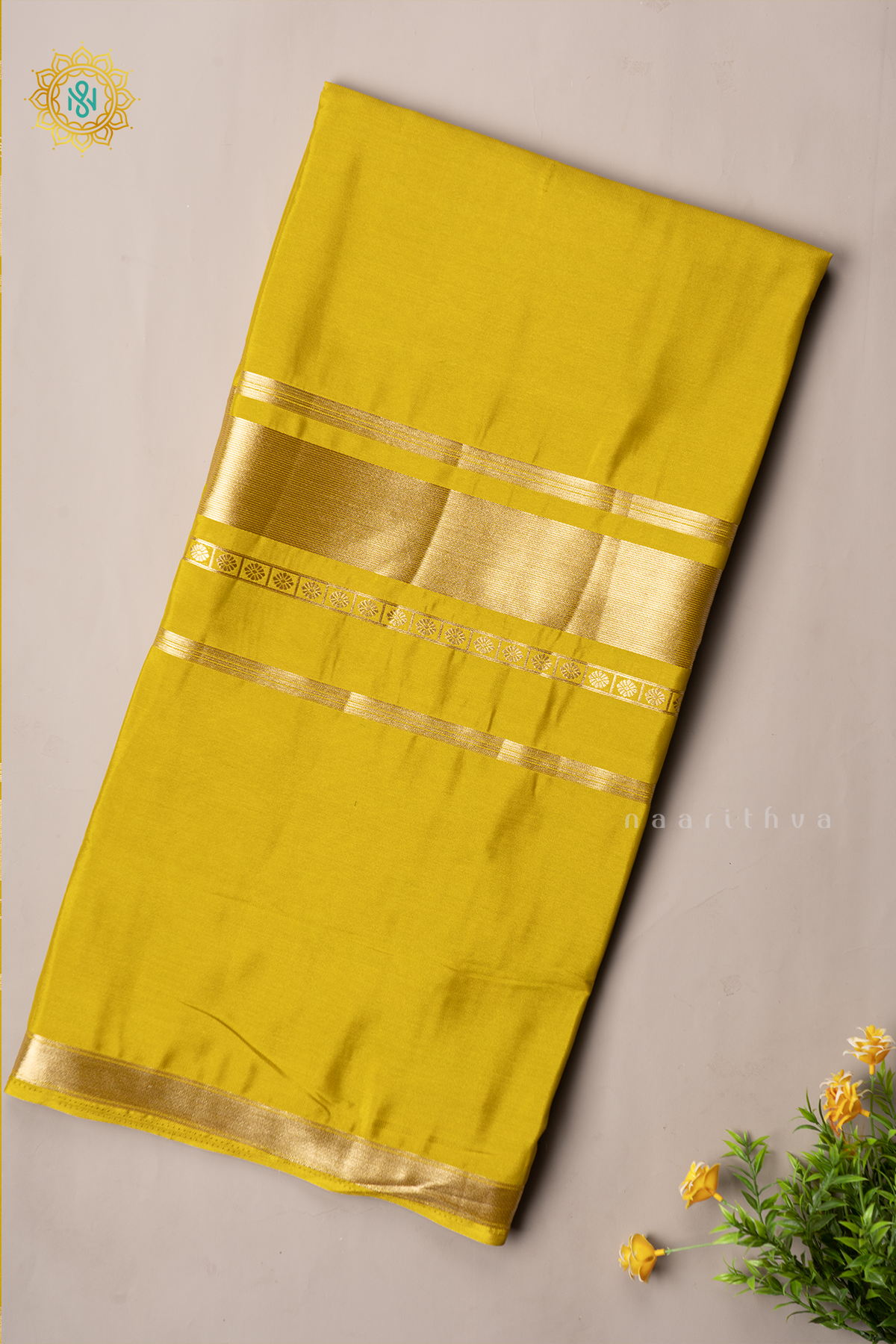 YELLOW - SEMI MYSORE CREPE SILK