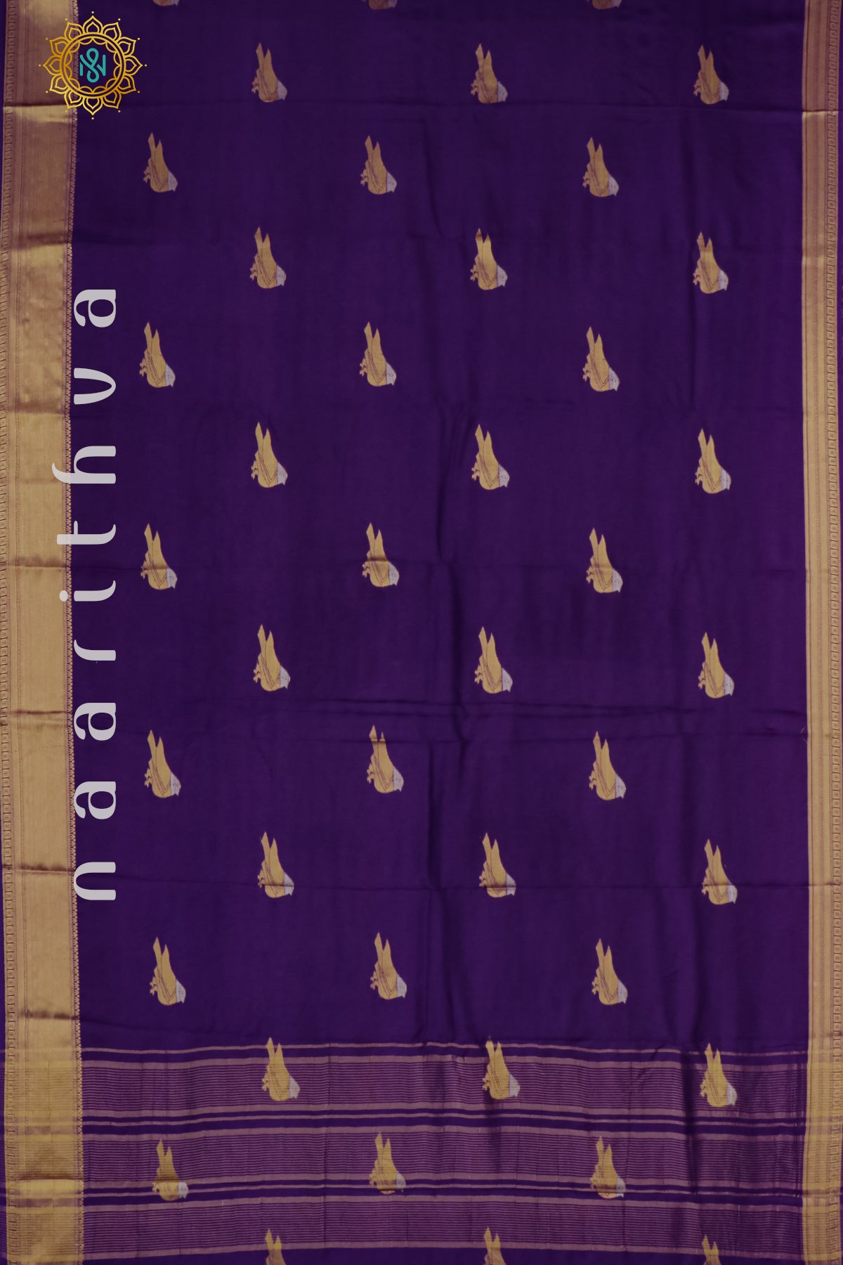 PURPLE WITH SKY BLUE - DOLA SILK