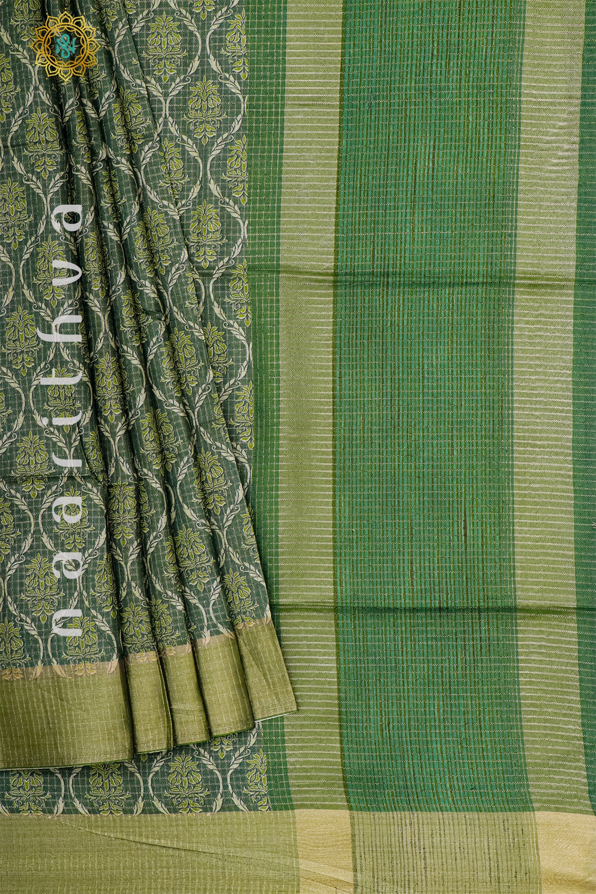 GREEN - SEMI TUSSAR SILK