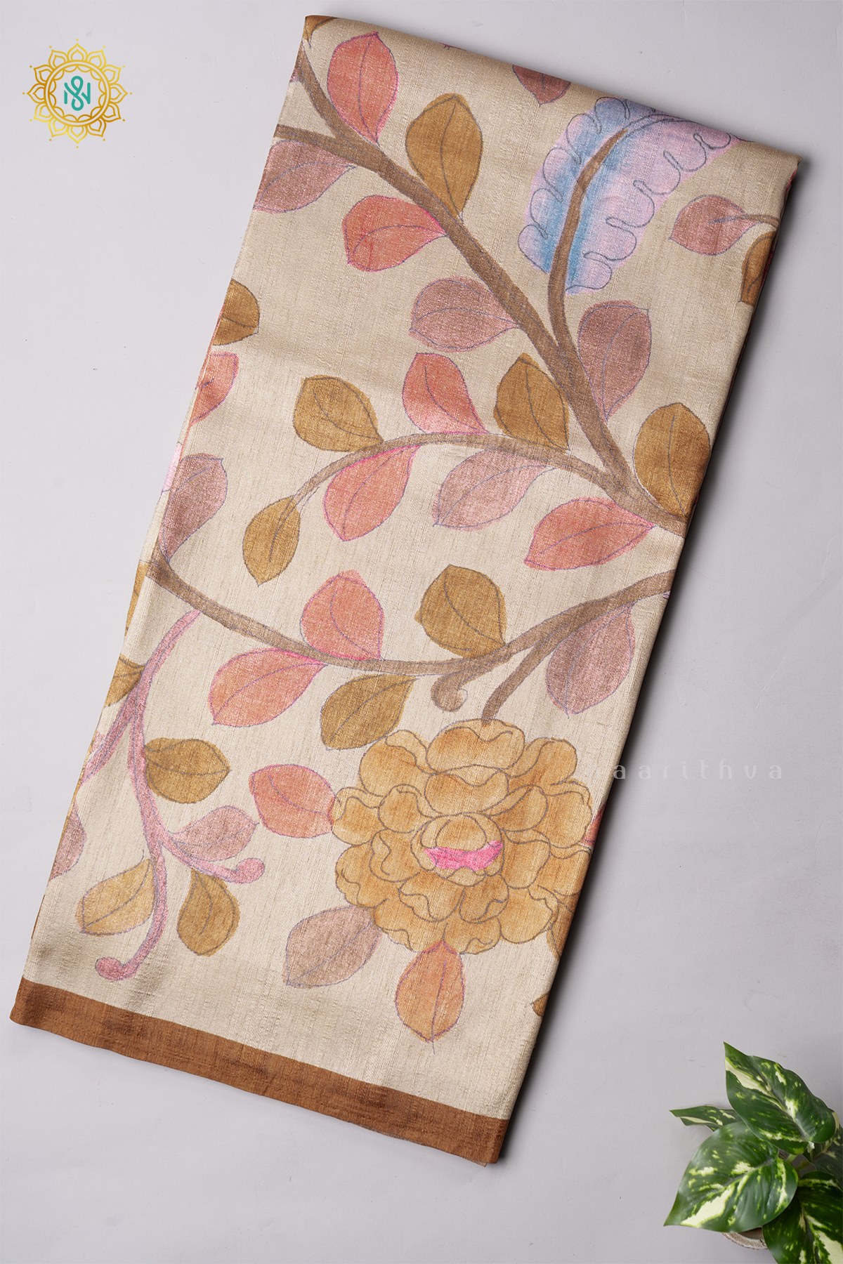 OFF WHITE WITH MUSTARD - SEMI GICHA TUSSAR