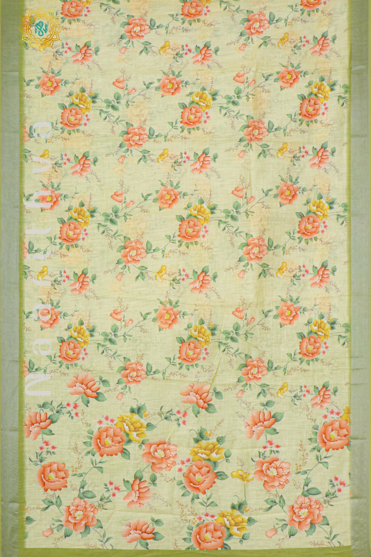 YELLOW WITH GREEN - LINEN BY COTTON