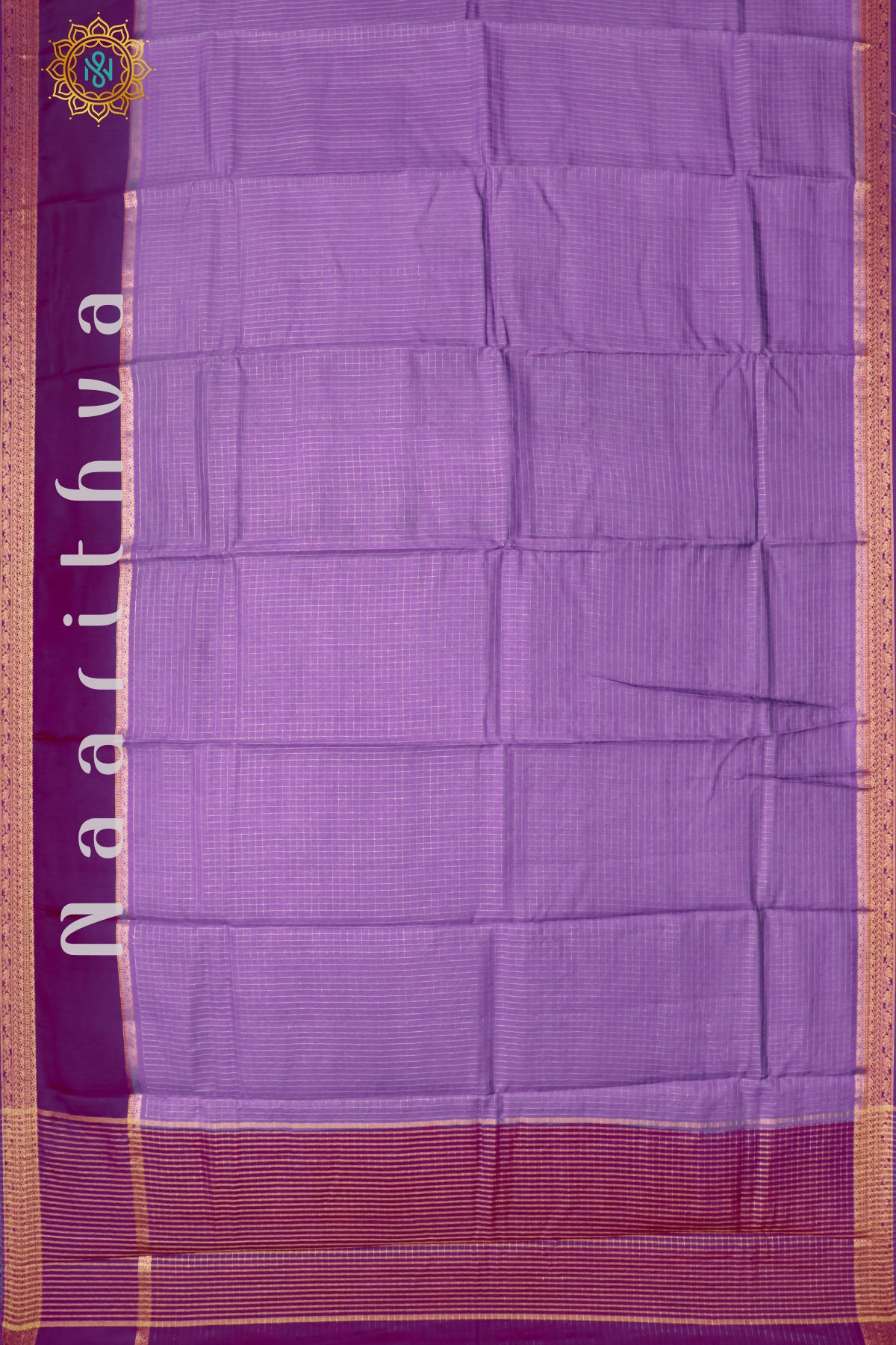 LAVENDER WITH PURPLE - SEMI MYSORE CREPE SILK