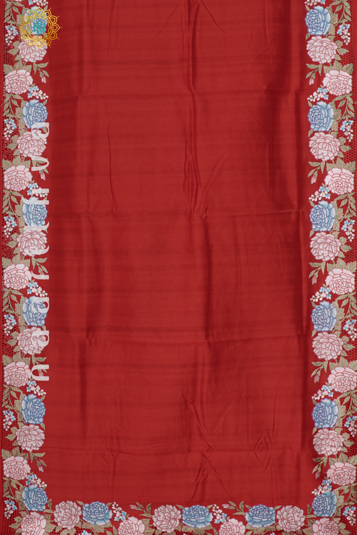 RED - TUSSAR SILK