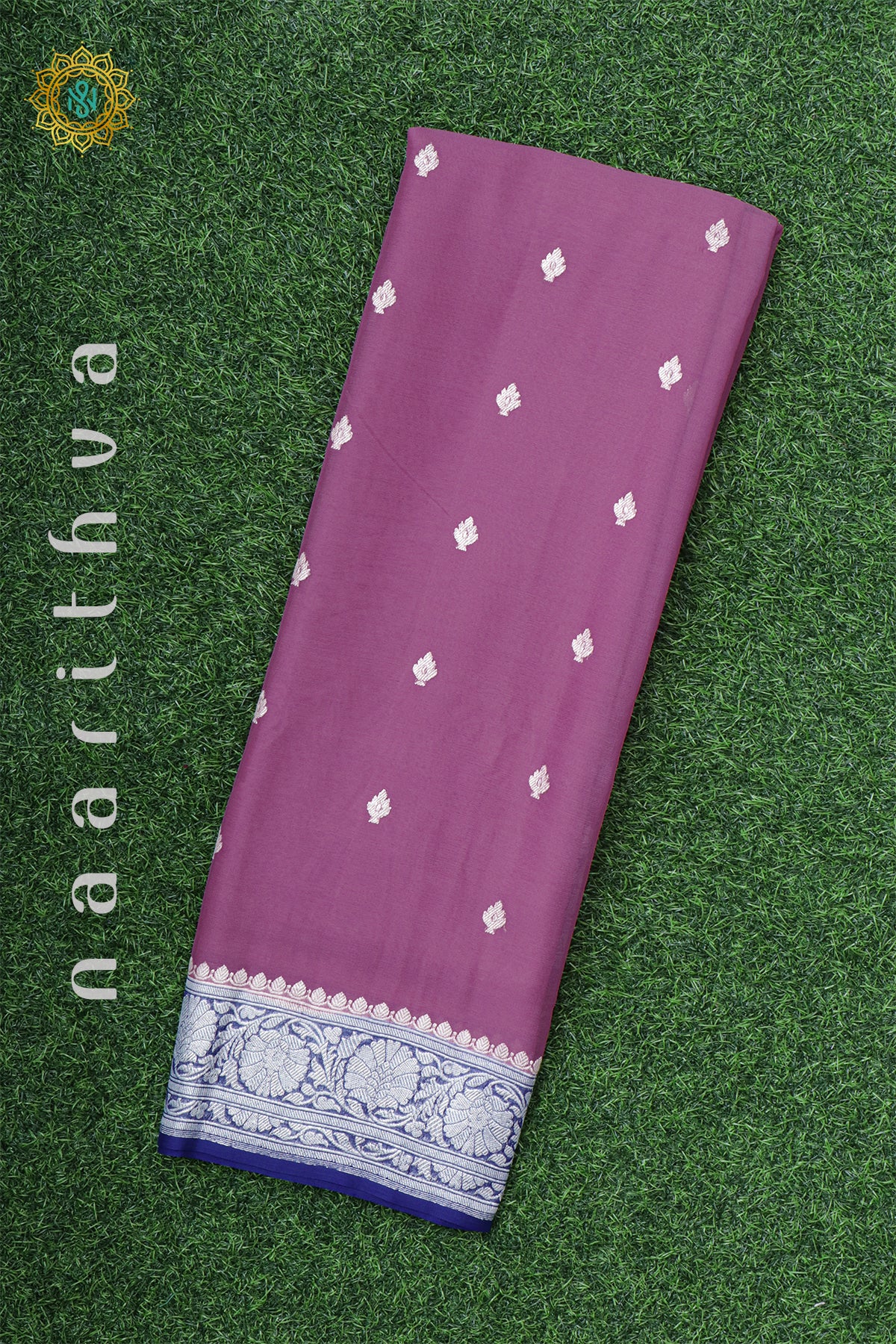 LAVENDER WITH BLUE - PURE BANARASI CHIFFON